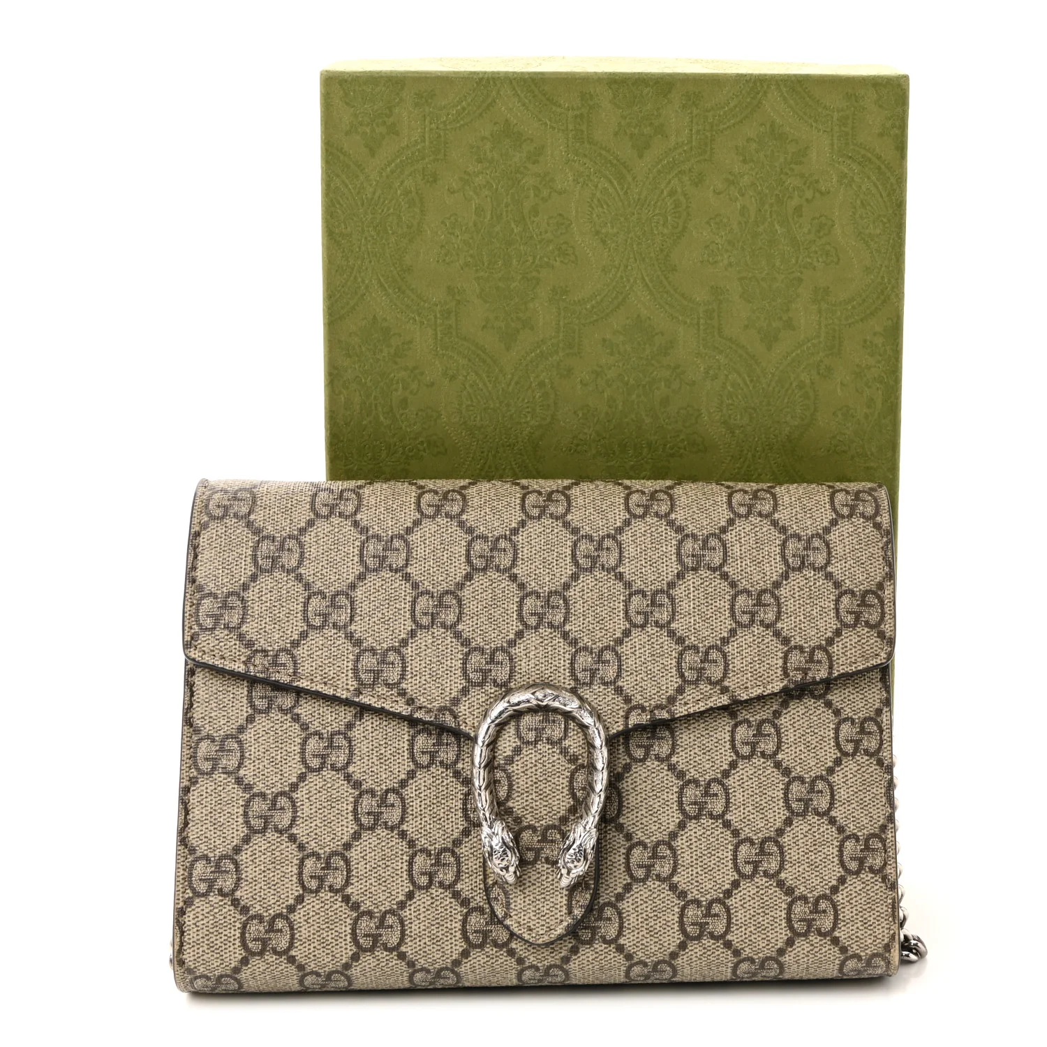 GG Supreme Monogram Mini Dionysus Chain Wallet Beige Taupe - Image 11