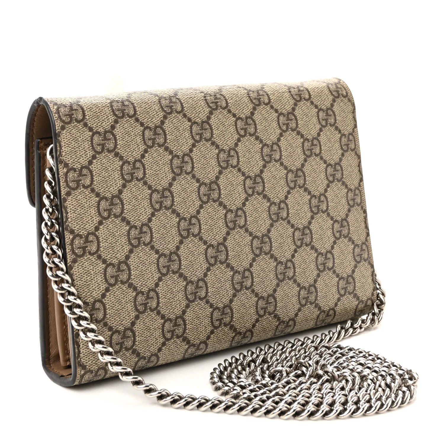 GG Supreme Monogram Mini Dionysus Chain Wallet Beige Taupe - Image 3