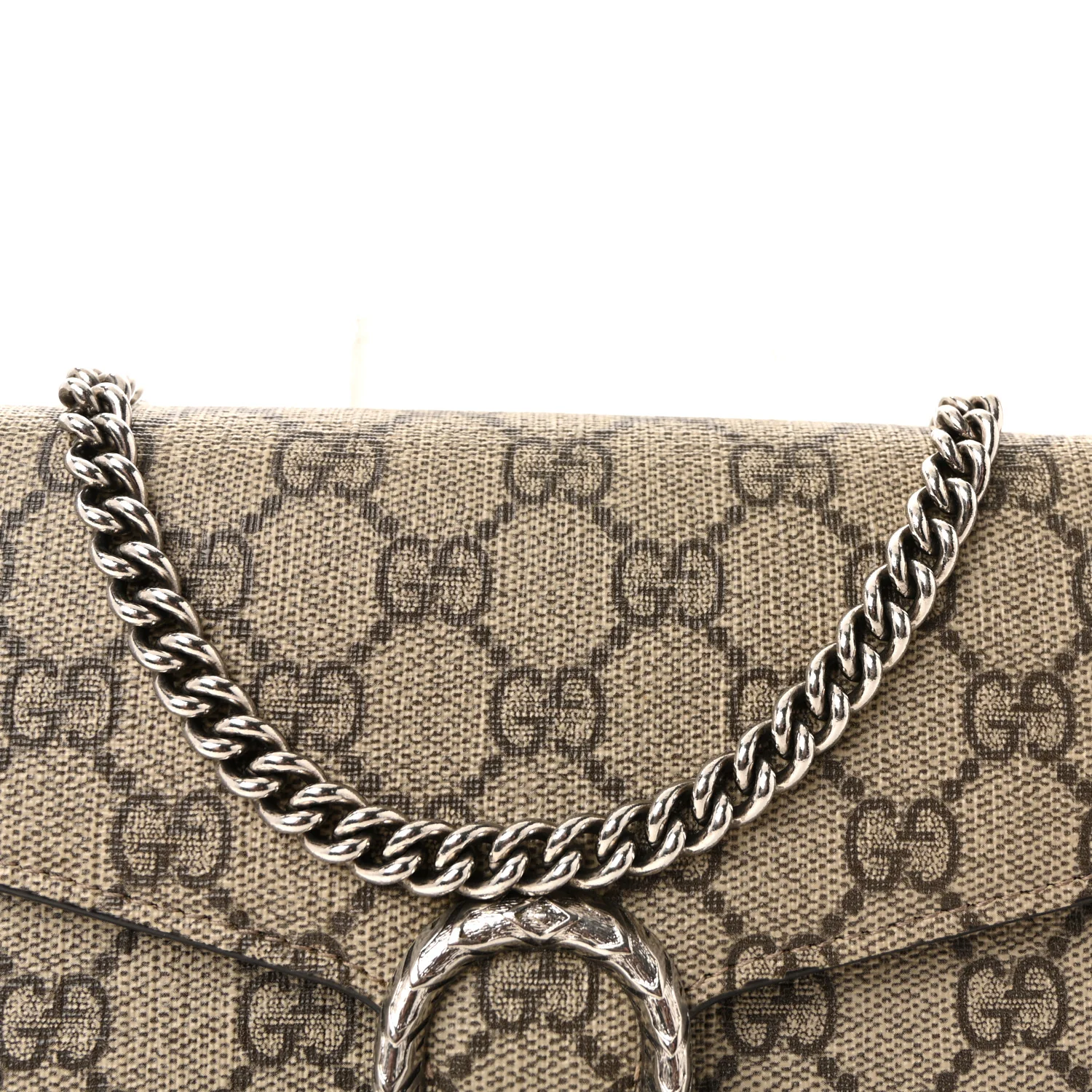 GG Supreme Monogram Mini Dionysus Chain Wallet Beige Taupe - Image 8