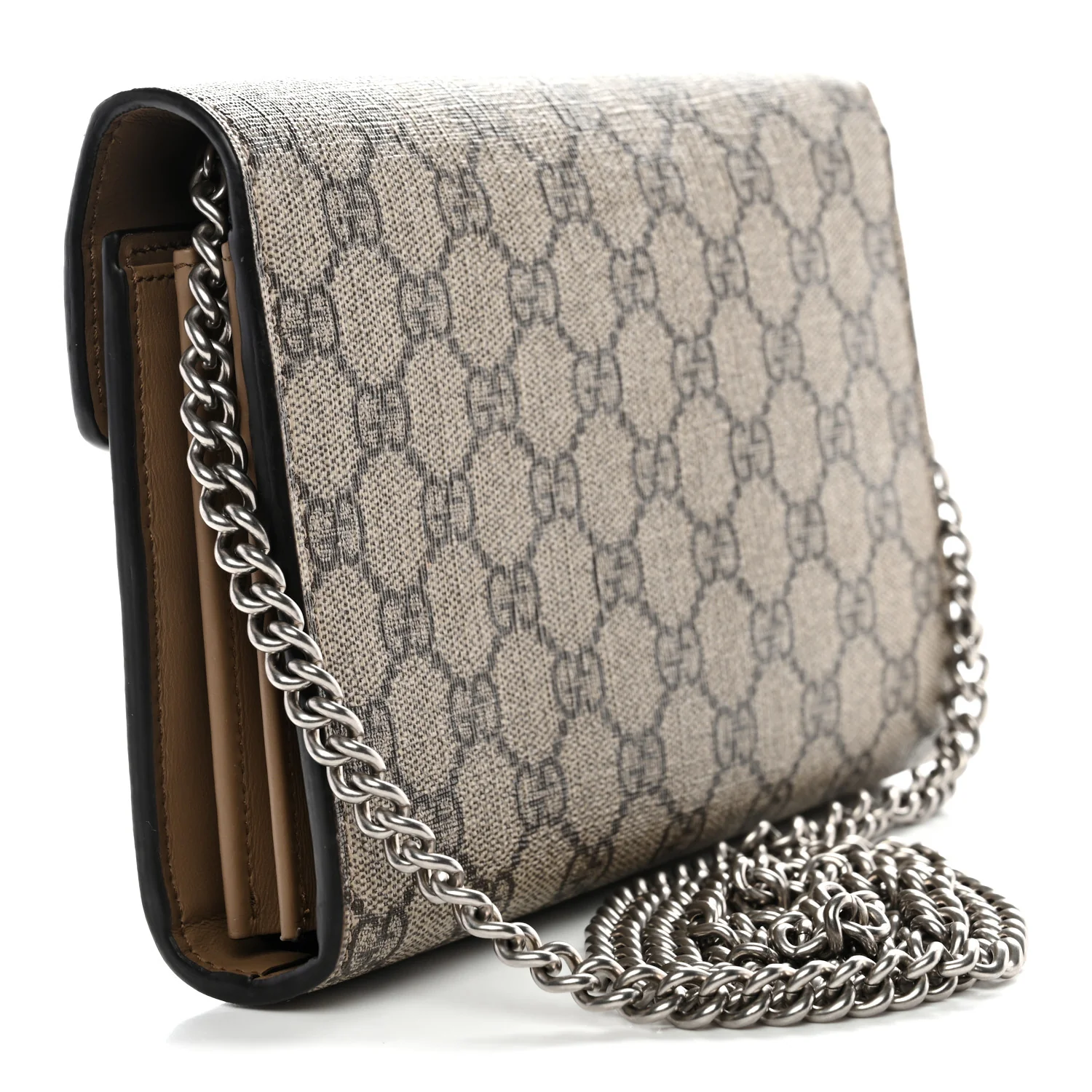 GG Supreme Monogram Mini Dionysus Chain Wallet Beige Taupe - Image 2