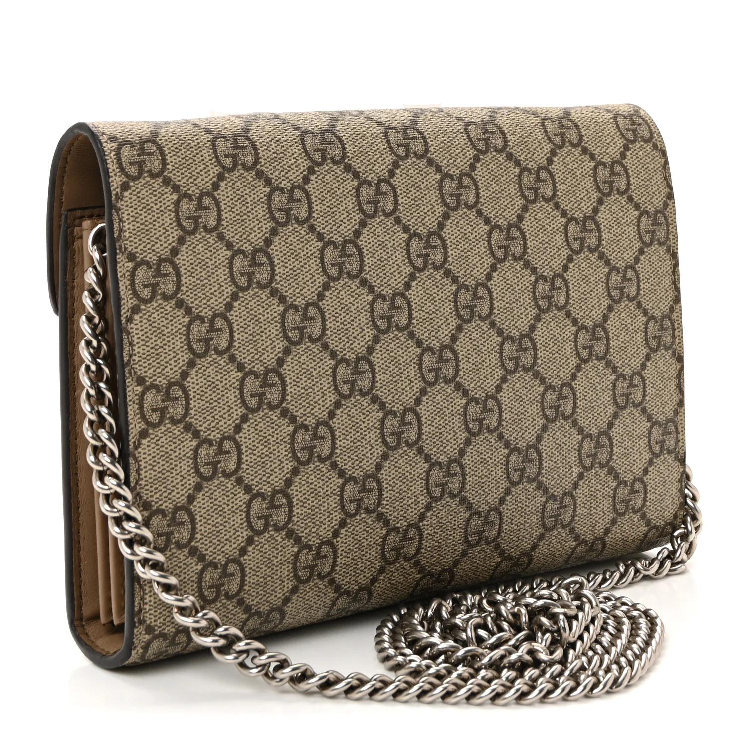 GG Supreme Monogram Mini Dionysus Chain Wallet Beige Taupe - Image 3