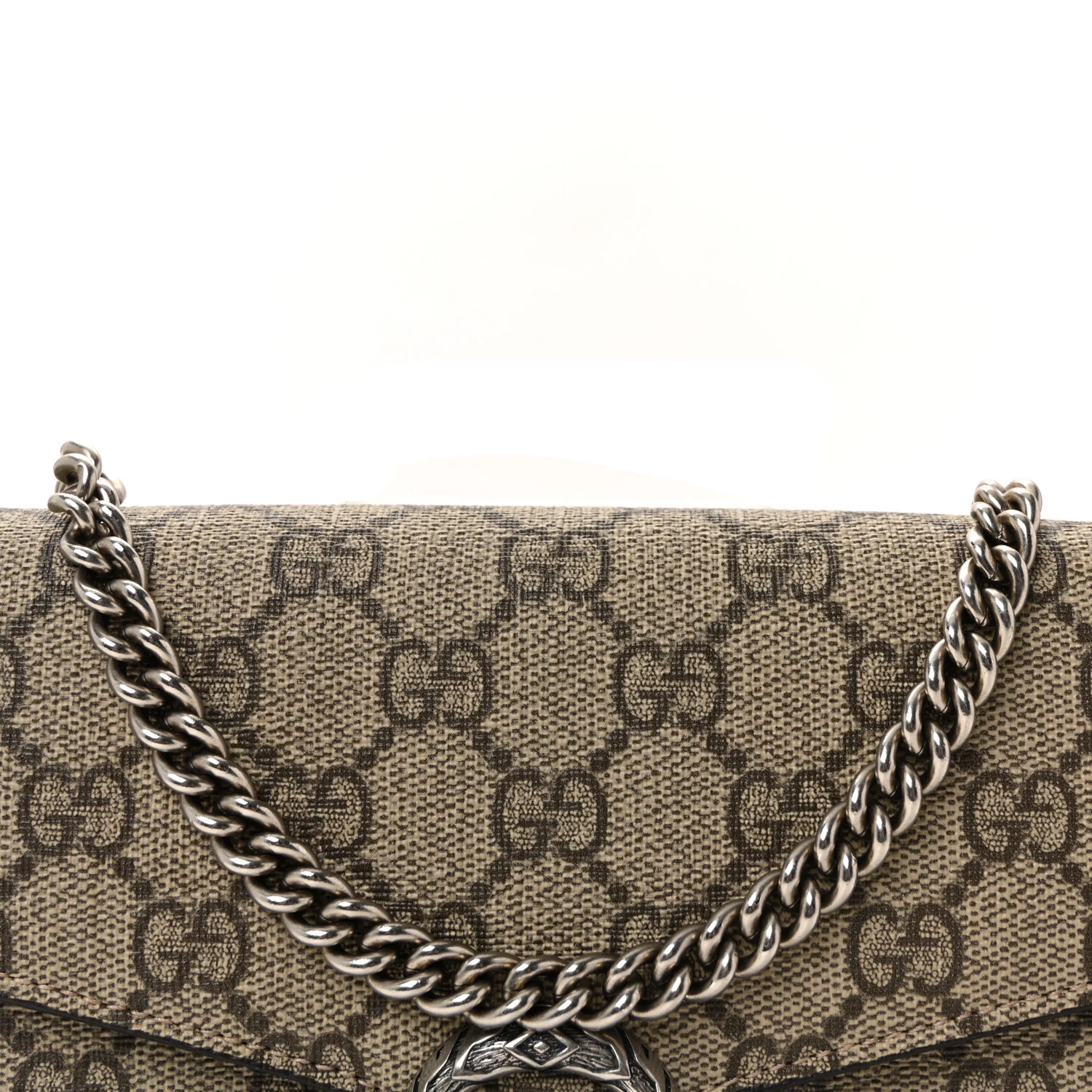 GG Supreme Monogram Mini Dionysus Chain Wallet Beige Taupe - Image 7