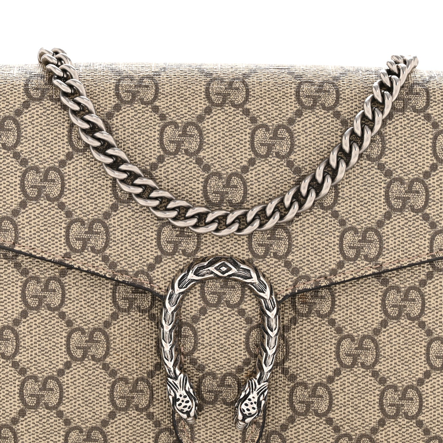 GG Supreme Monogram Mini Dionysus Chain Wallet Beige Taupe - Image 22