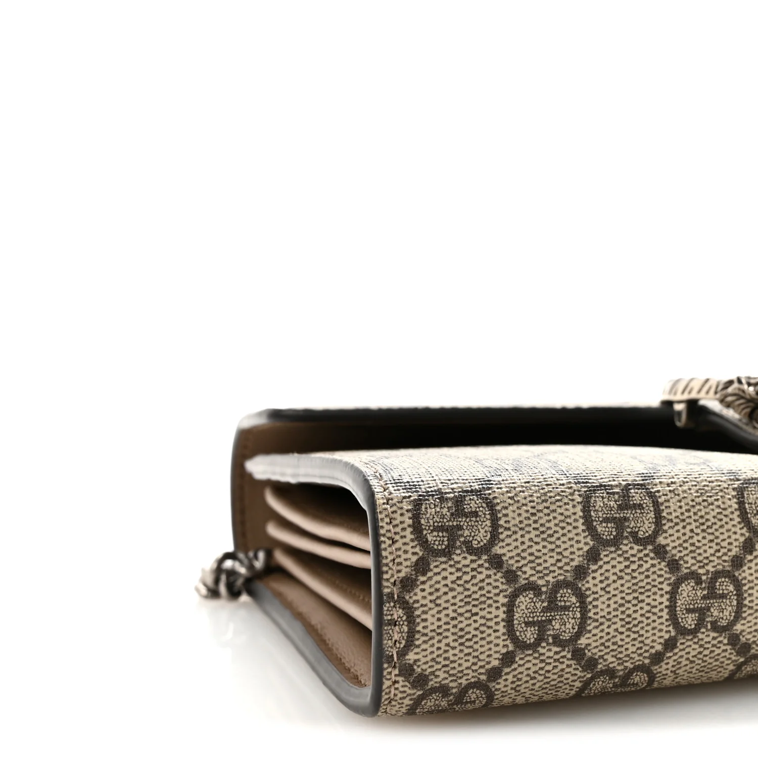 GG Supreme Monogram Mini Dionysus Chain Wallet Beige Taupe - Image 9
