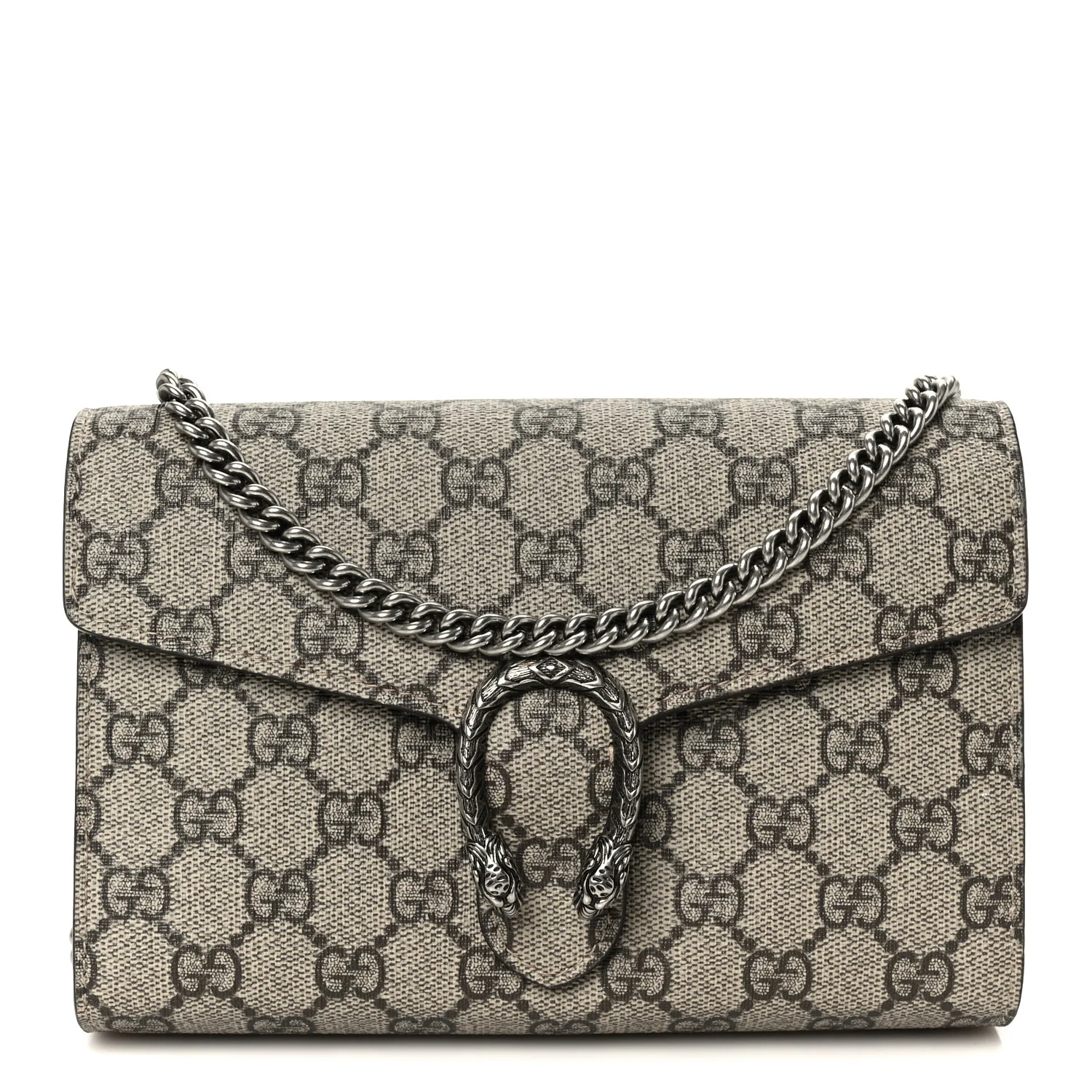 GG Supreme Monogram Mini Dionysus Chain Wallet Beige Taupe