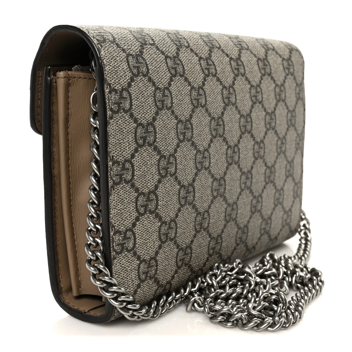 GG Supreme Monogram Mini Dionysus Chain Wallet Beige Taupe - Image 3