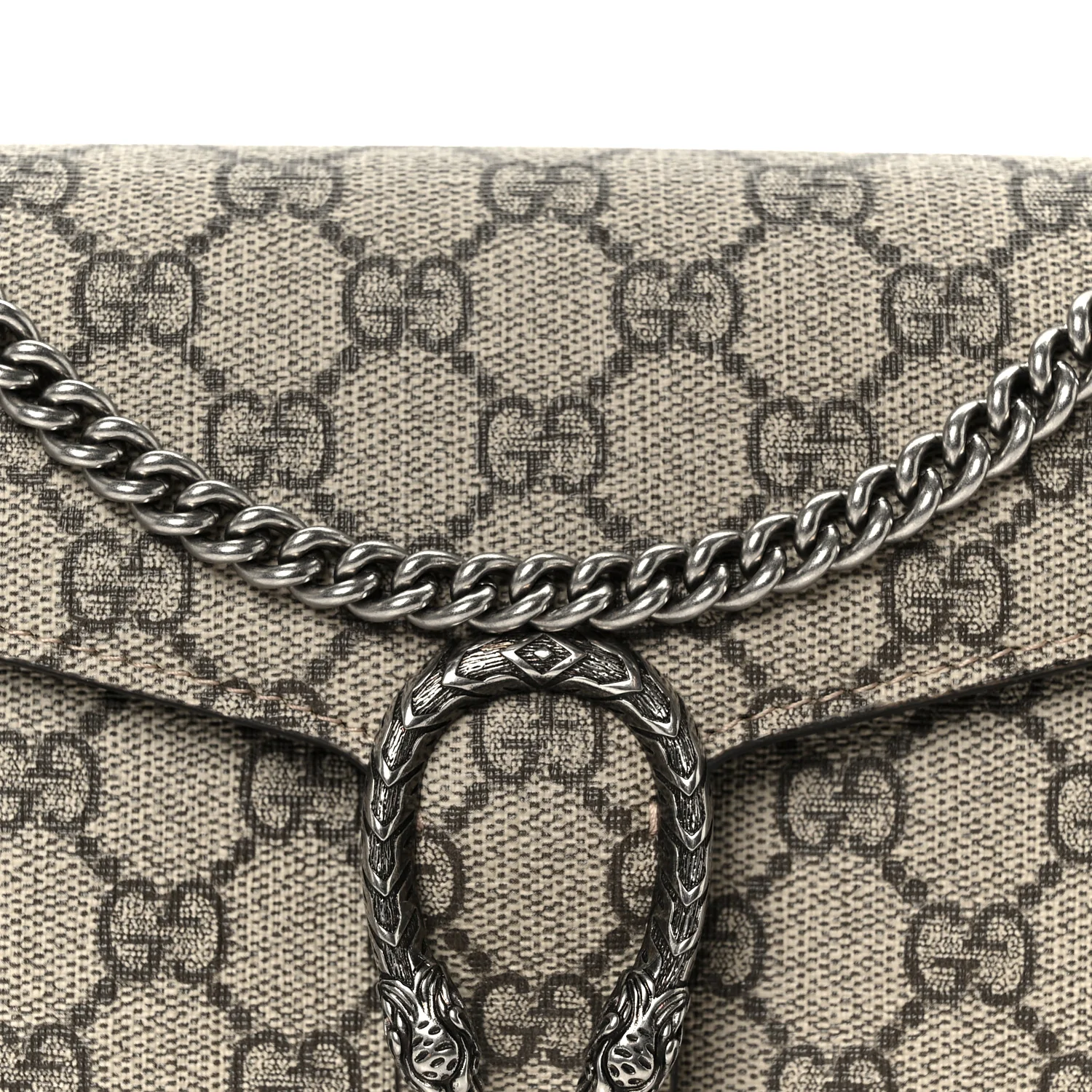 GG Supreme Monogram Mini Dionysus Chain Wallet Beige Taupe - Image 8