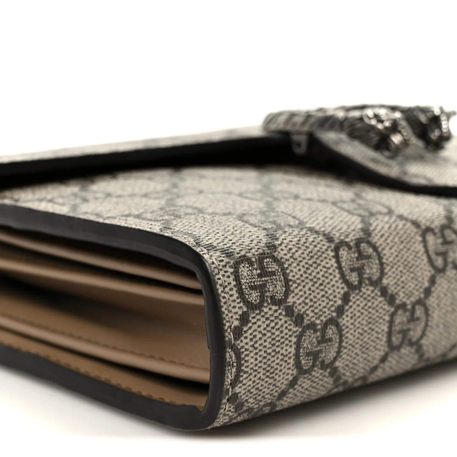 GG Supreme Monogram Mini Dionysus Chain Wallet Beige Taupe - Image 9