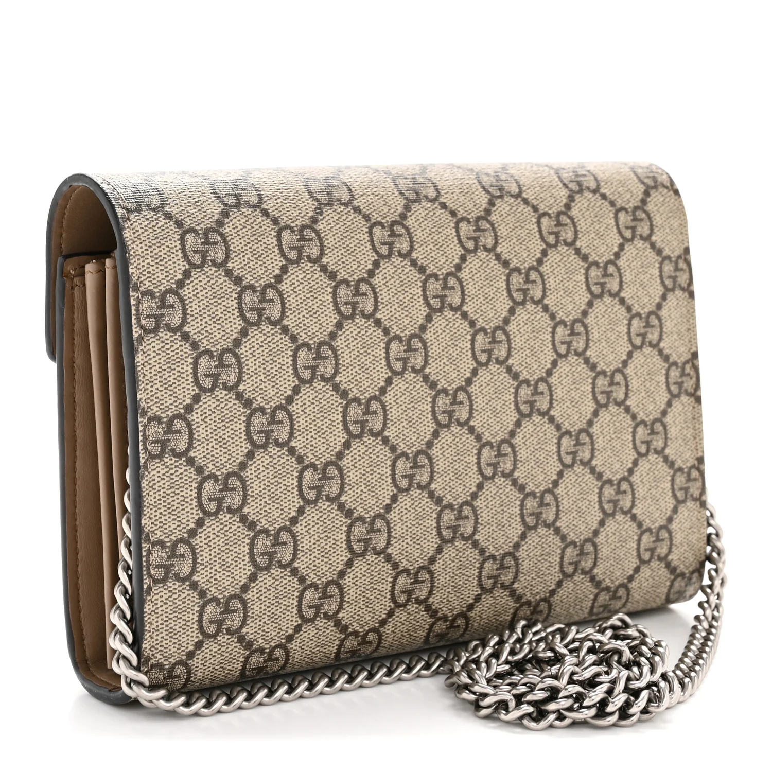 GG Supreme Monogram Mini Dionysus Chain Wallet Beige Taupe - Image 3