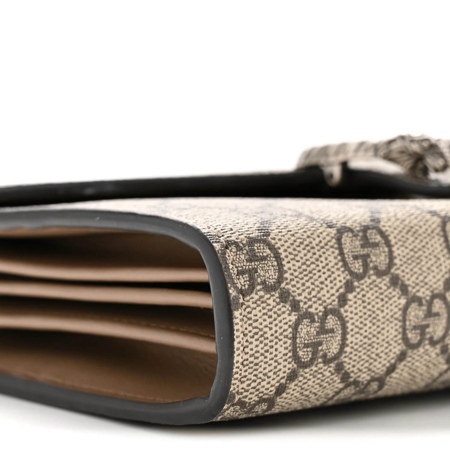 GG Supreme Monogram Mini Dionysus Chain Wallet Beige Taupe - Image 9
