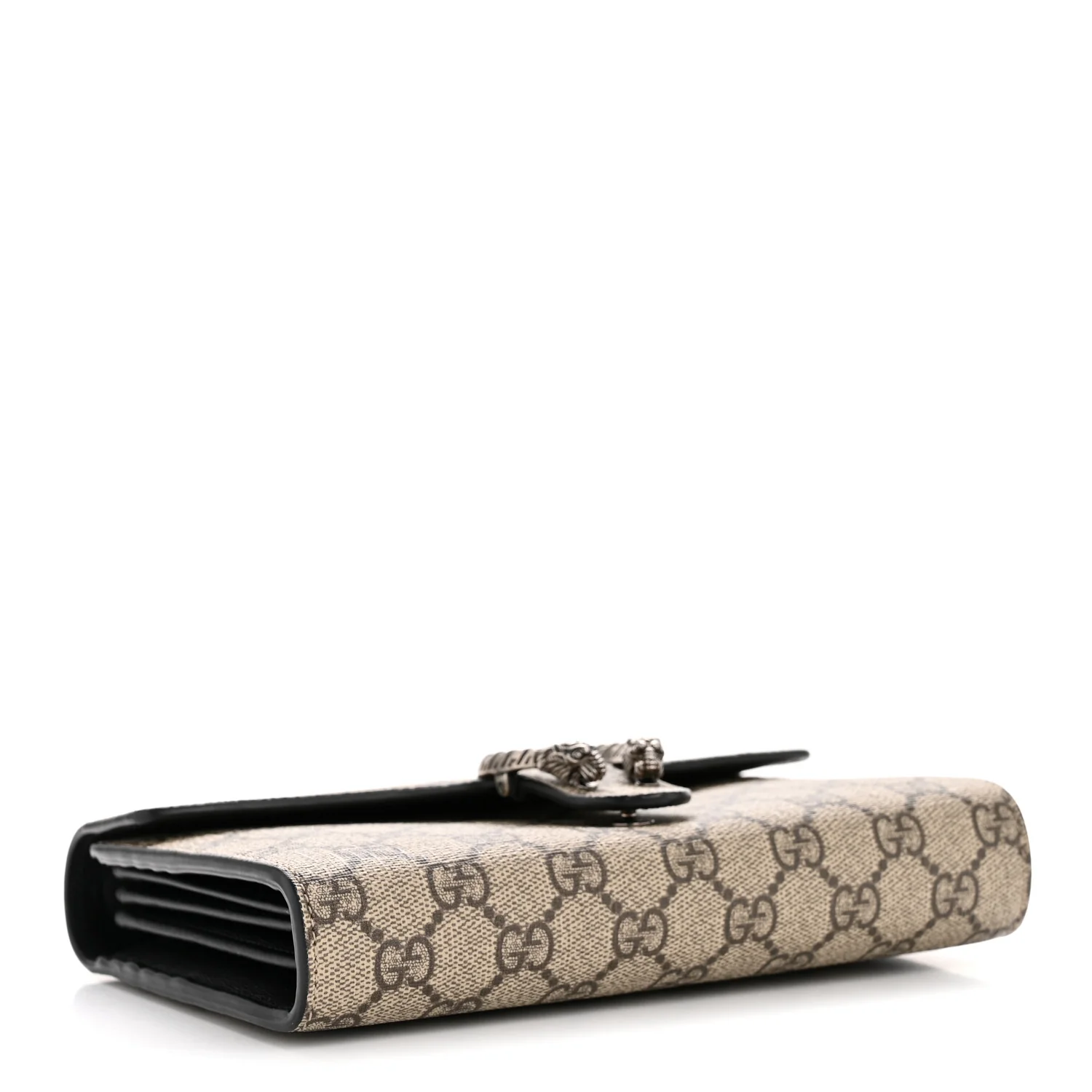 GG Supreme Monogram Mini Dionysus Chain Wallet Black - Image 4