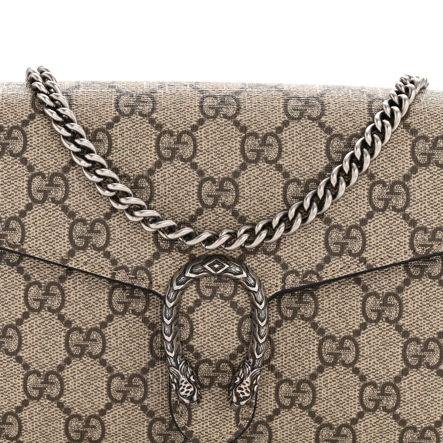 GG Supreme Monogram Mini Dionysus Chain Wallet Black - Image 8