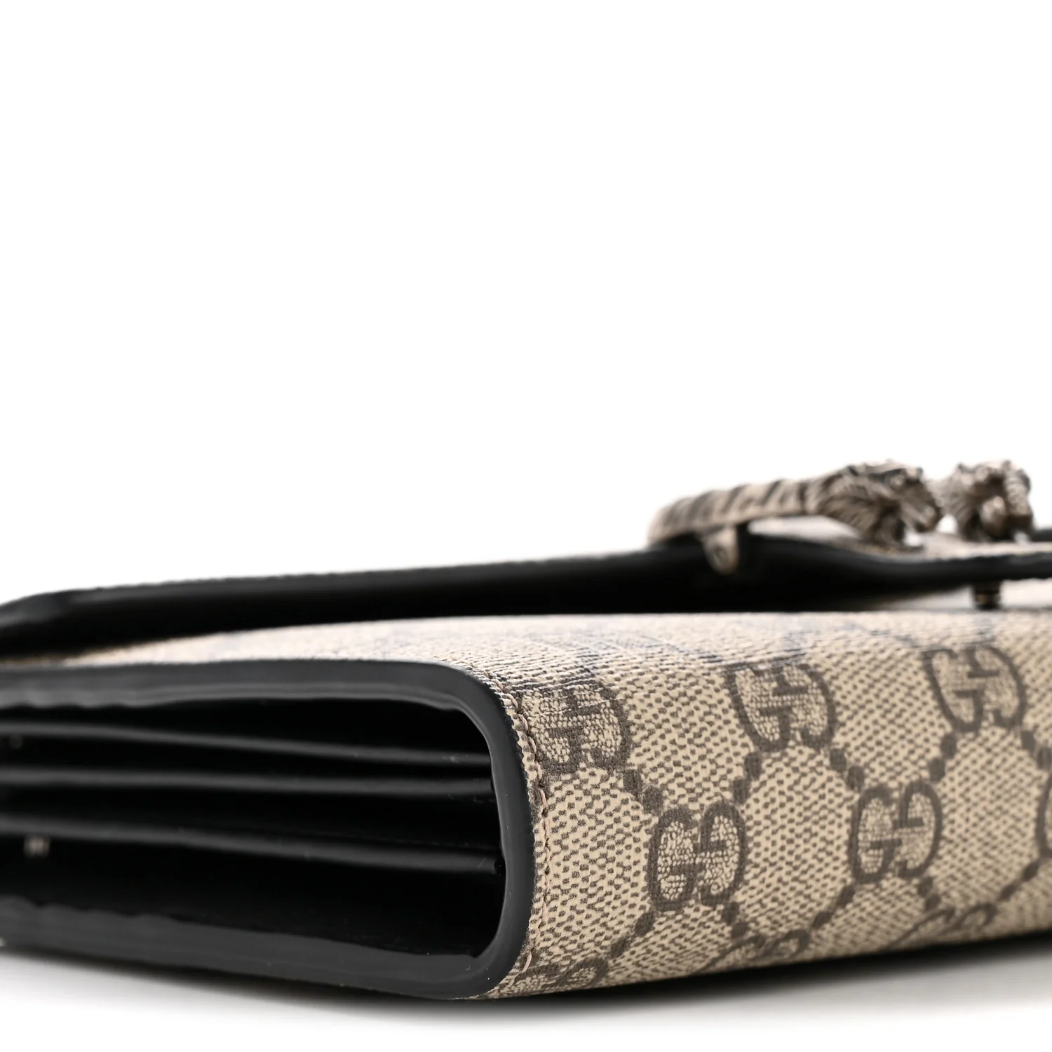 GG Supreme Monogram Mini Dionysus Chain Wallet Black - Image 9