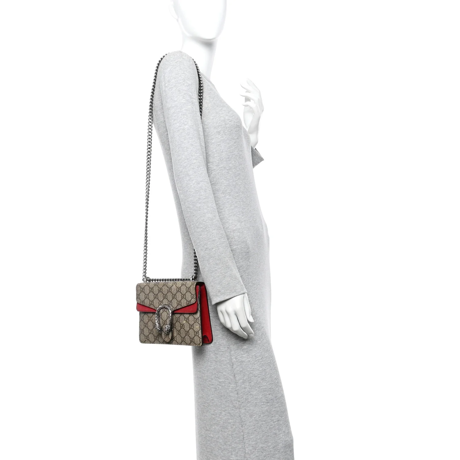 GG Supreme Monogram Mini Dionysus Shoulder Bag Hibiscus Red - Image 2