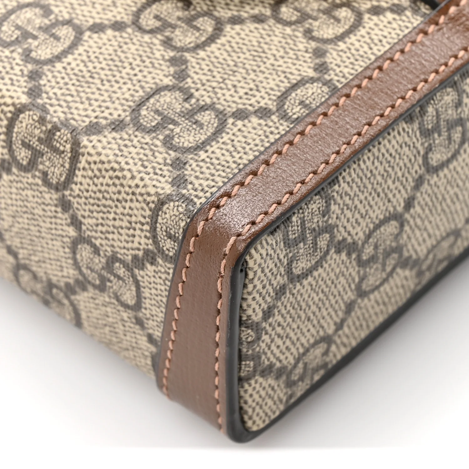 GG Supreme Monogram Mini Horsebit 1955 Crossbody Bag Beige Brown Sugar - Image 11
