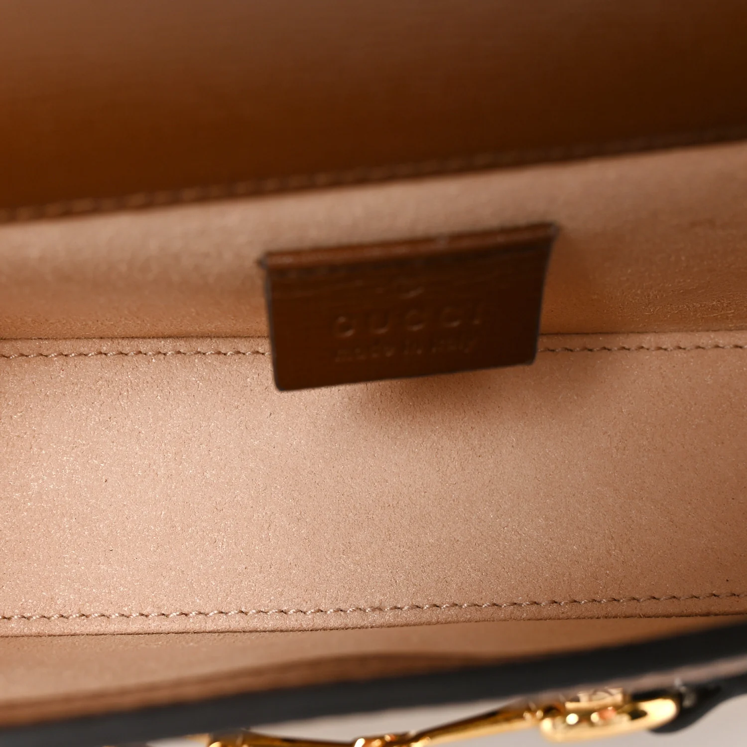 GG Supreme Monogram Mini Horsebit 1955 Shoulder Bag Beige Brown Sugar - Image 5