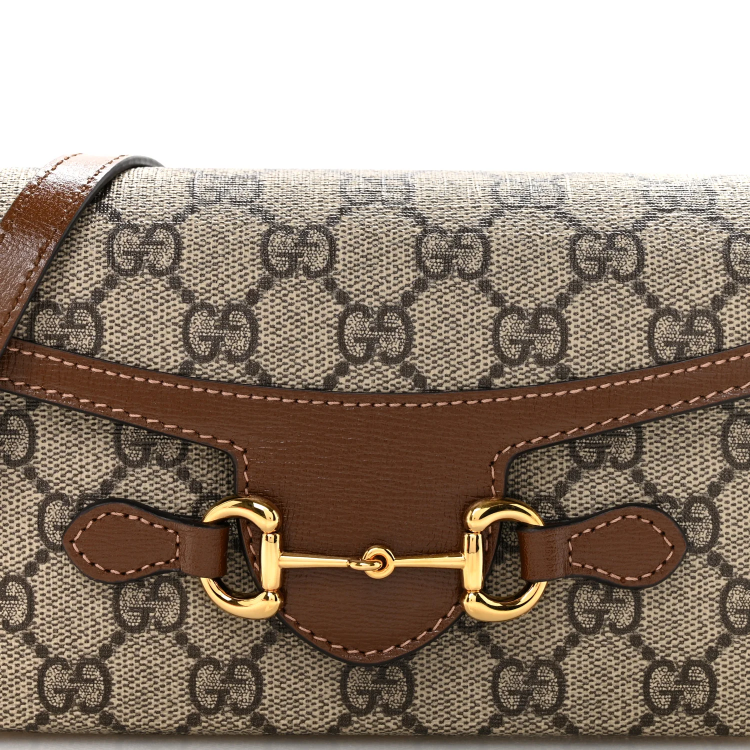 GG Supreme Monogram Mini Horsebit 1955 Shoulder Bag Beige Brown Sugar - Image 8