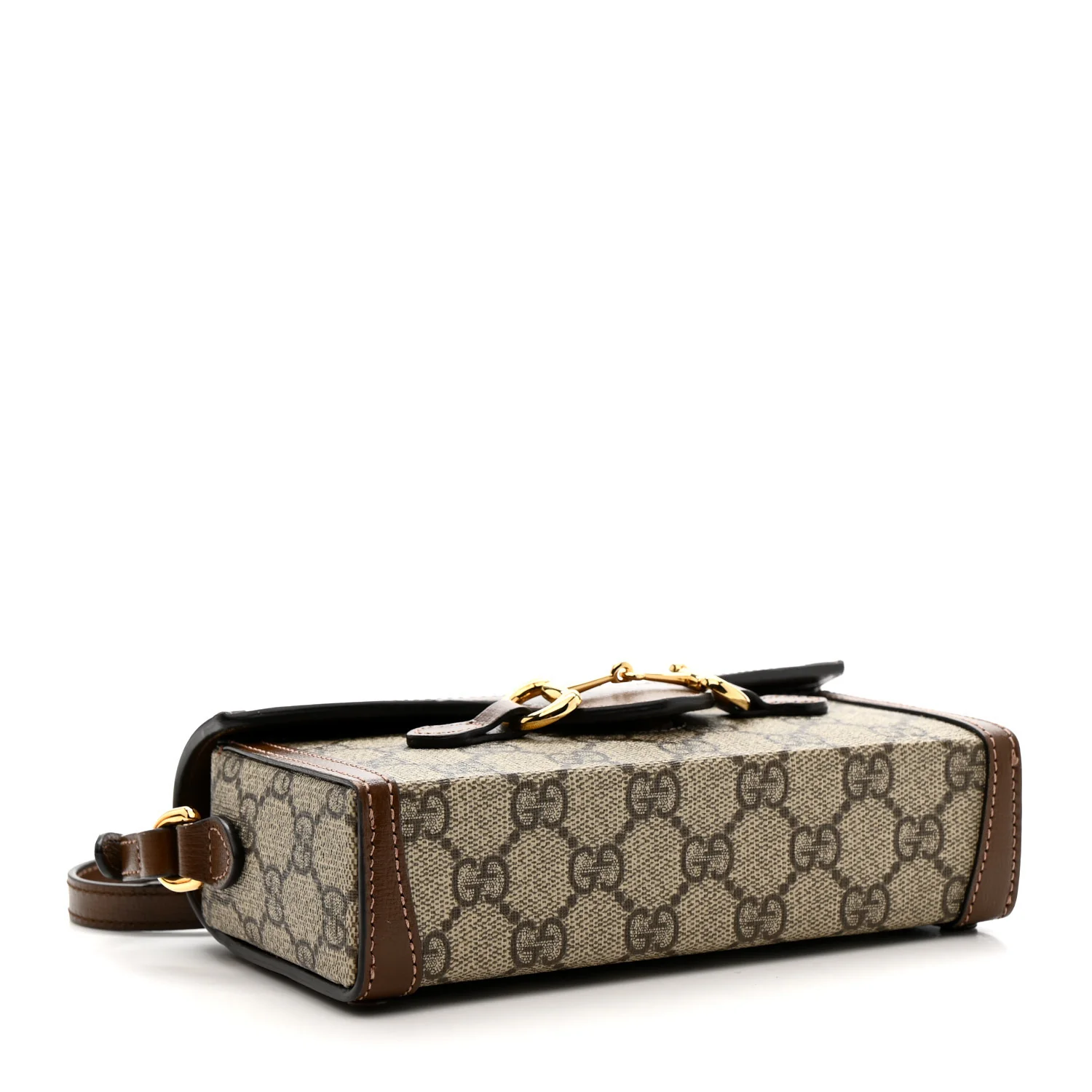 GG Supreme Monogram Mini Horsebit 1955 Shoulder Bag Beige Brown Sugar - Image 4