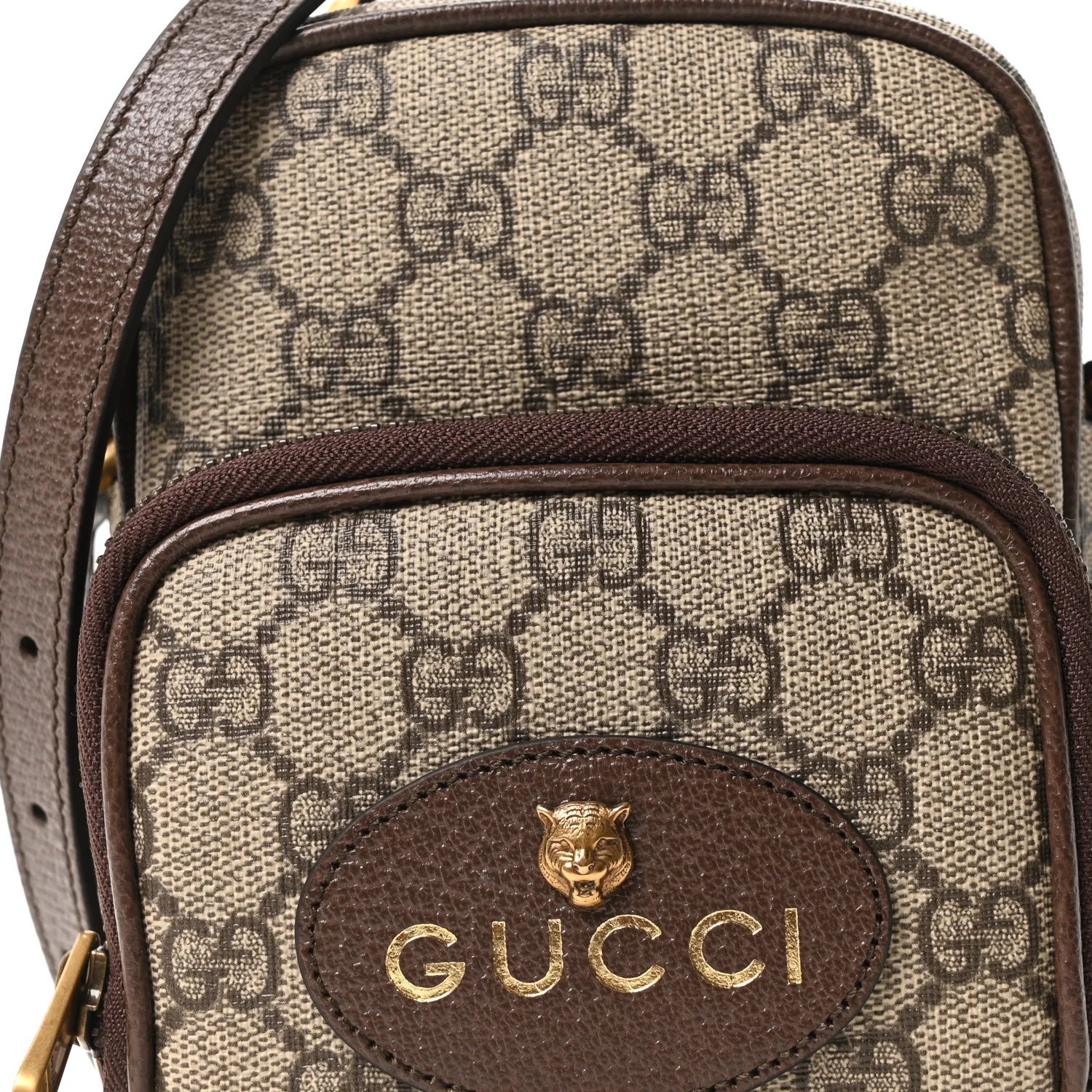 GG Supreme Monogram Mini Neo Vintage Double Zip Messenger Bag Beige New Acero Crop - Image 7