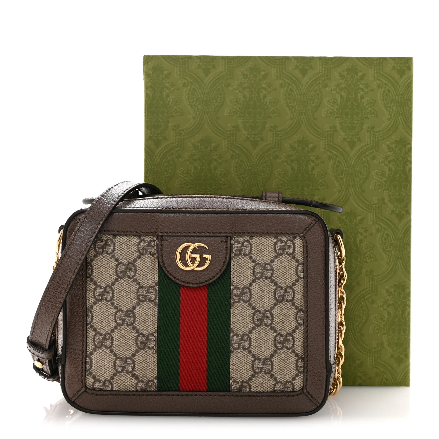 GG Supreme Monogram Mini Ophidia Top Handle Shoulder Bag Brown - Image 16