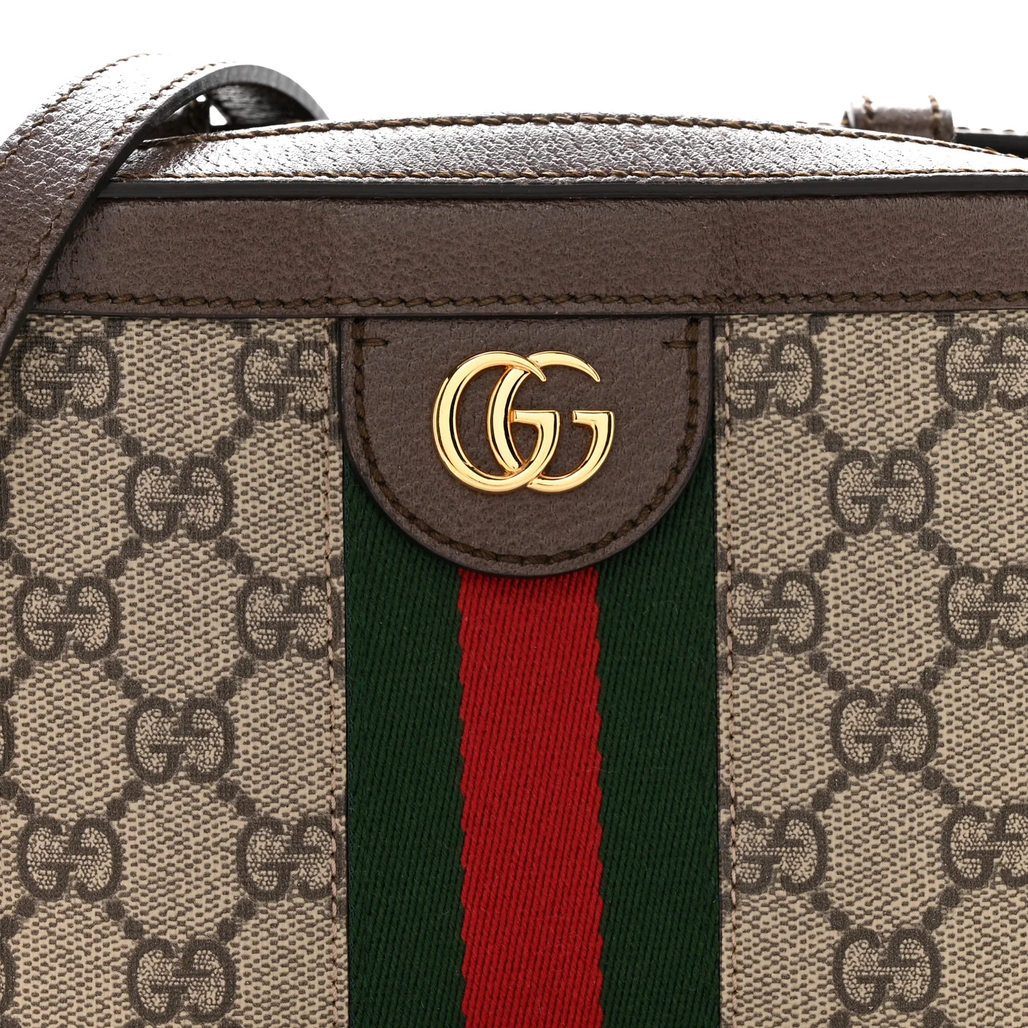 GG Supreme Monogram Mini Ophidia Top Handle Shoulder Bag Brown - Image 8
