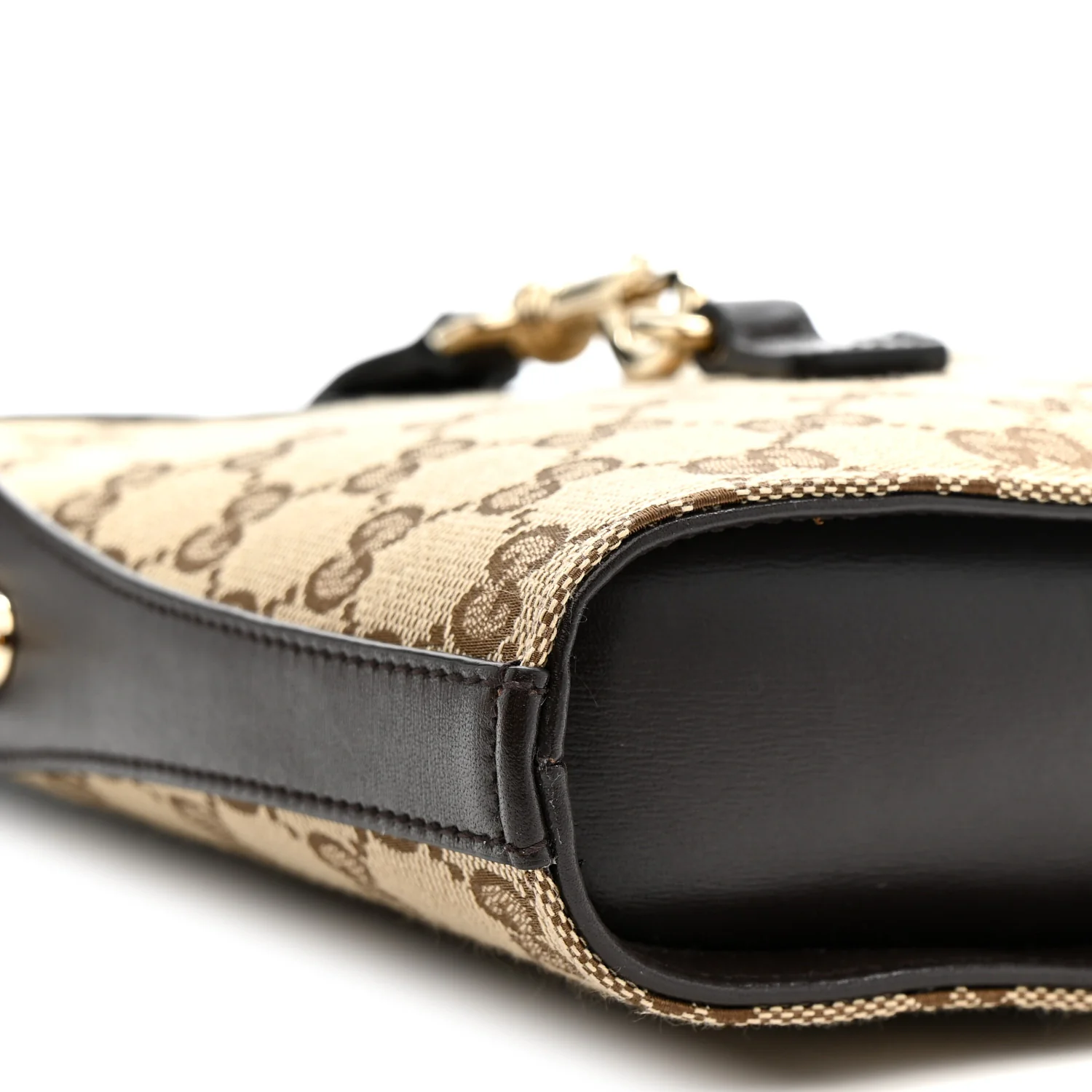 GG Supreme Monogram Mini Shadow Bucket Bag Beige Dark Brown - Image 10