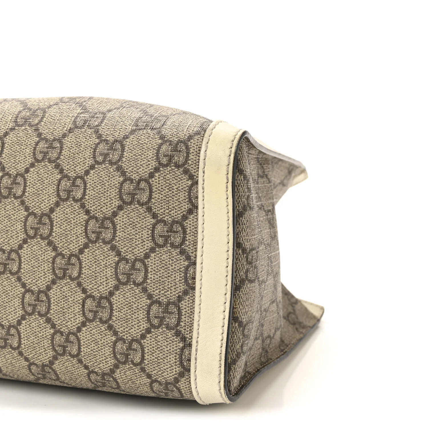 GG Supreme Monogram Moon Calfskin Small Padlock Tote Beige Ebony Mystic White - Image 10