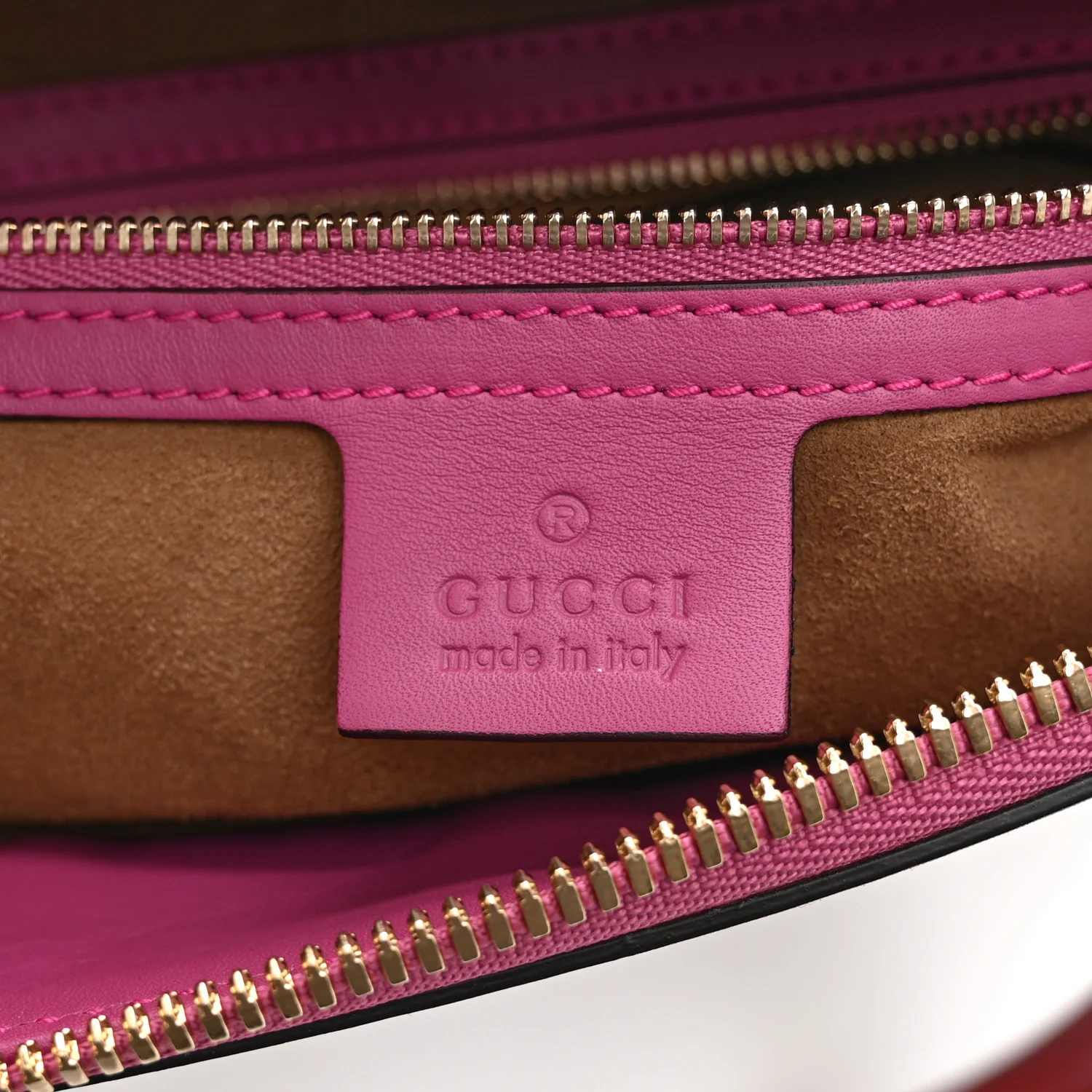 GG Supreme Monogram Moon Calfskin Small Zip Top Tote Beige Ebony Hibiscus Red New Rosette - Image 6