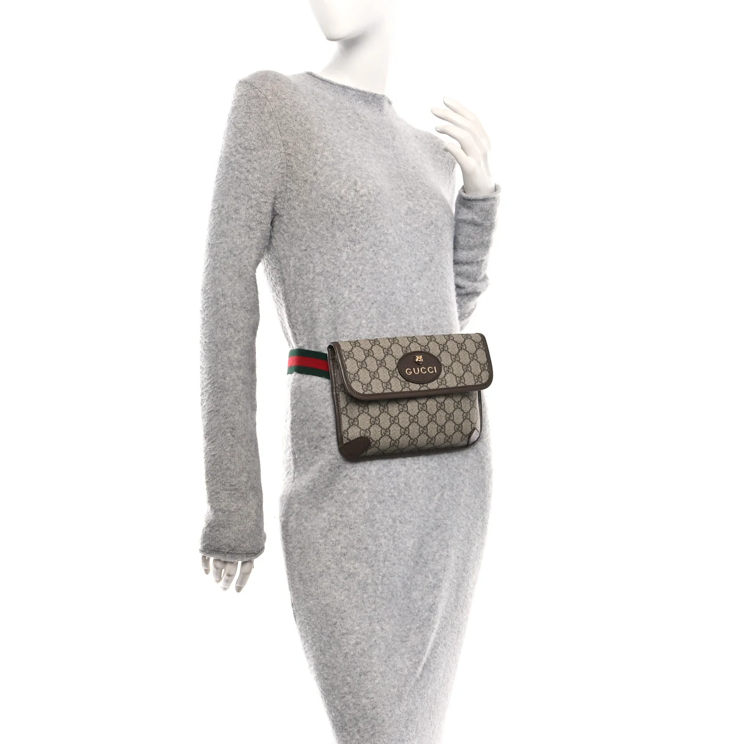 GG Supreme Monogram Neo Vintage Web Belt Bag Brown - Image 2