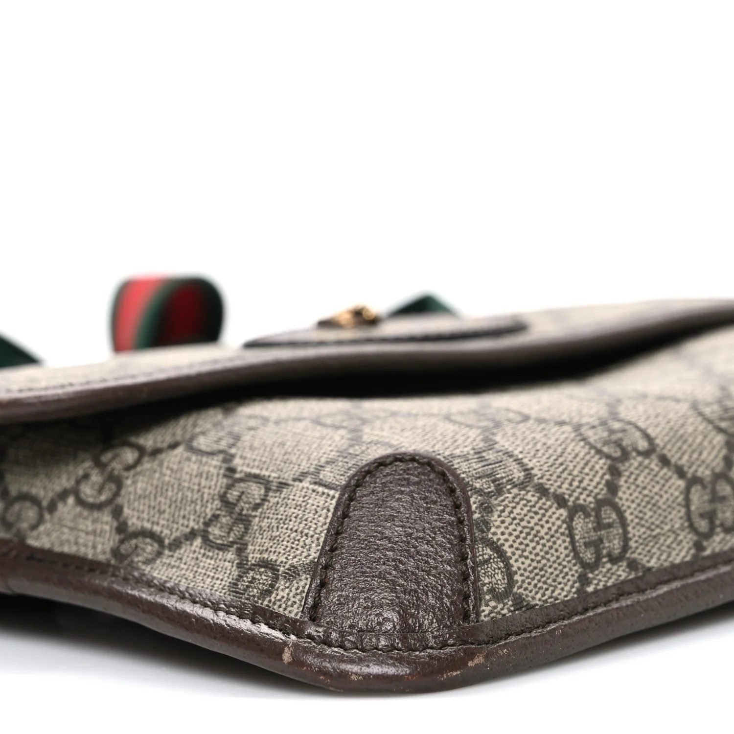 GG Supreme Monogram Neo Vintage Web Belt Bag Brown - Image 9