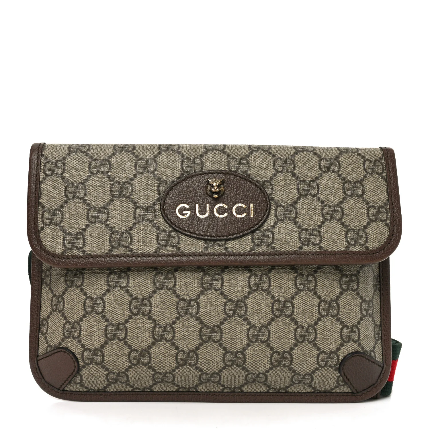 GG Supreme Monogram Neo Vintage Web Belt Bag Brown