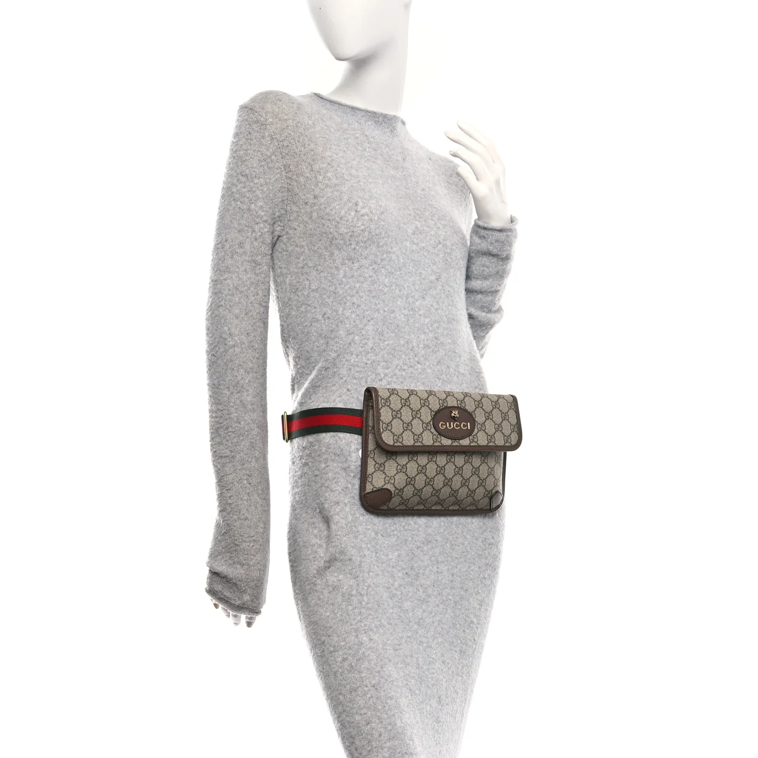 GG Supreme Monogram Neo Vintage Web Belt Bag Brown - Image 2