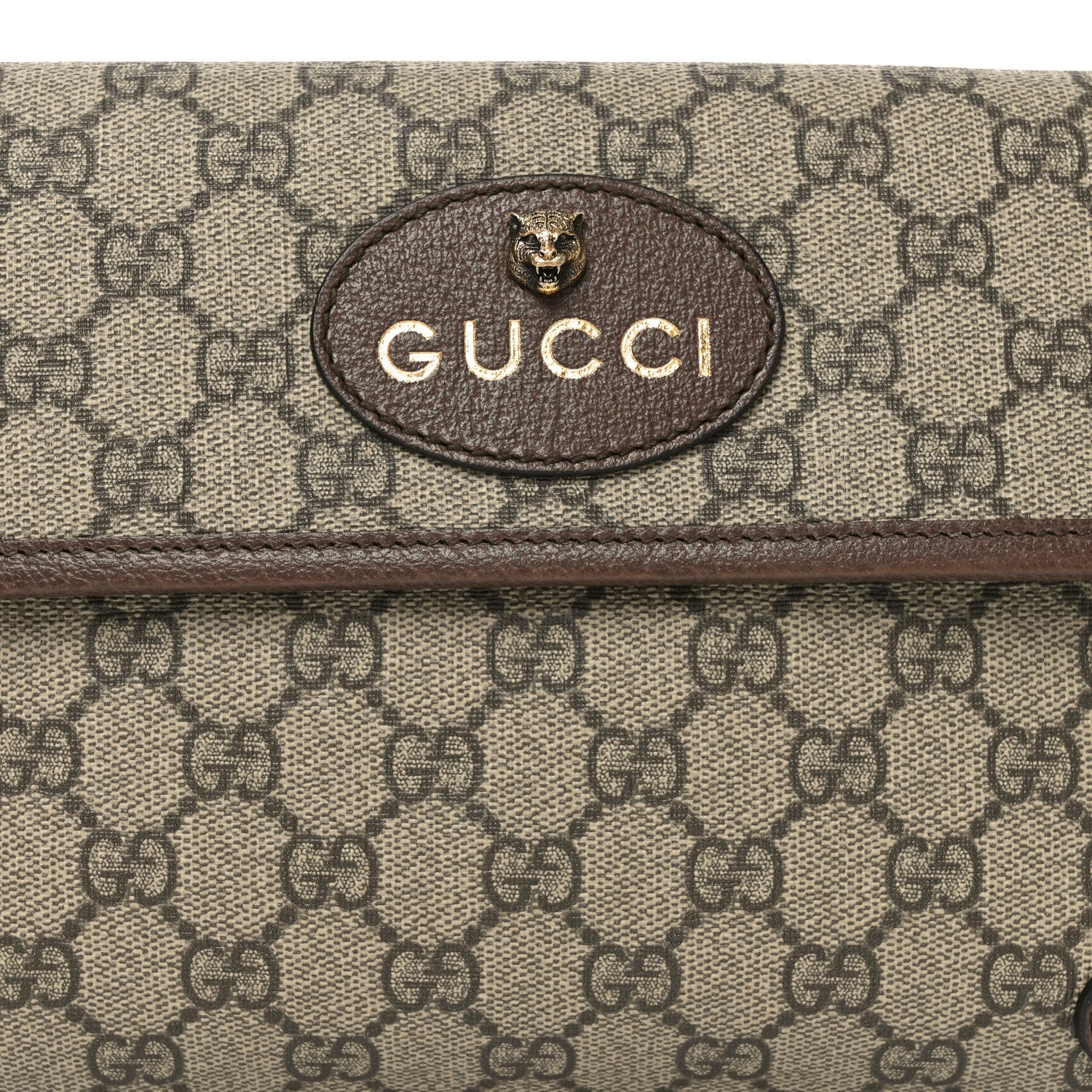 GG Supreme Monogram Neo Vintage Web Belt Bag Brown - Image 8
