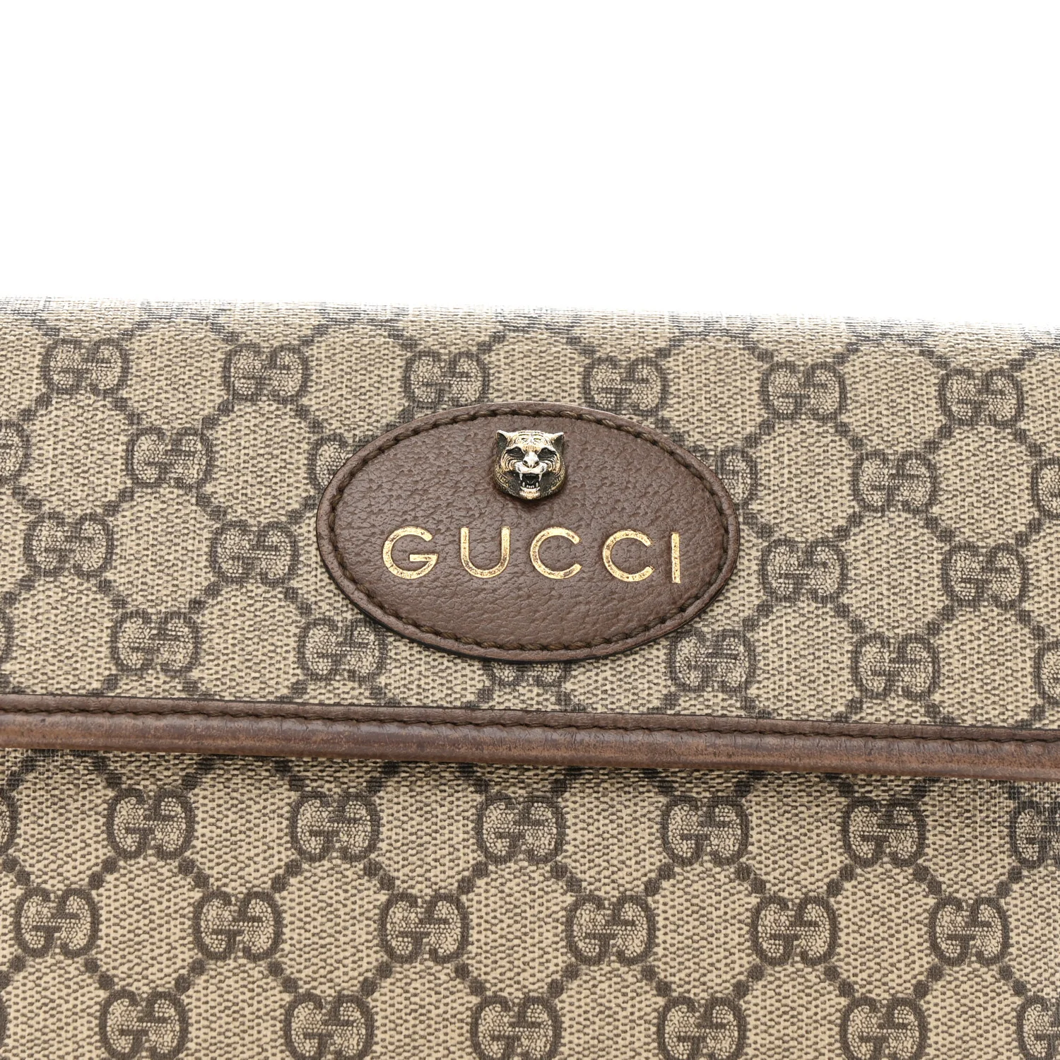 GG Supreme Monogram Neo Vintage Web Belt Bag Brown - Image 8