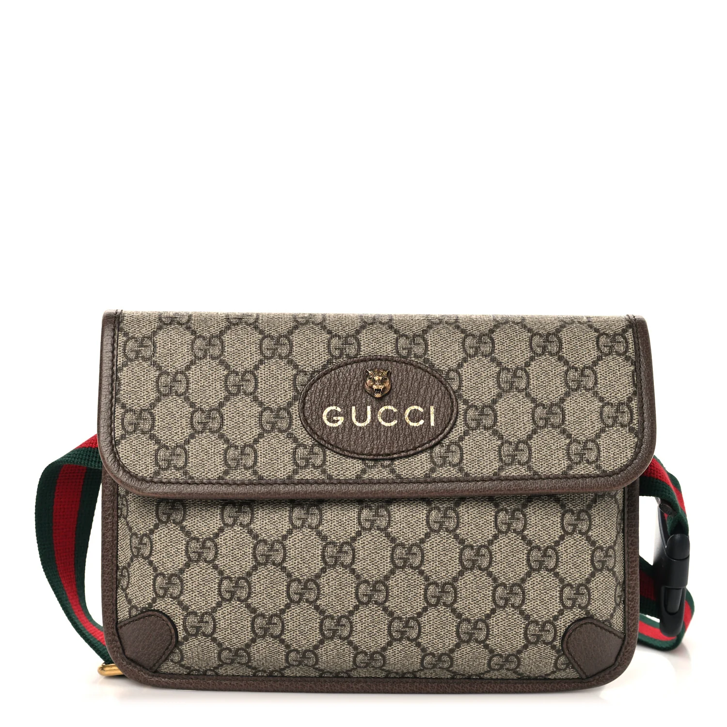 GG Supreme Monogram Neo Vintage Web Belt Bag Brown