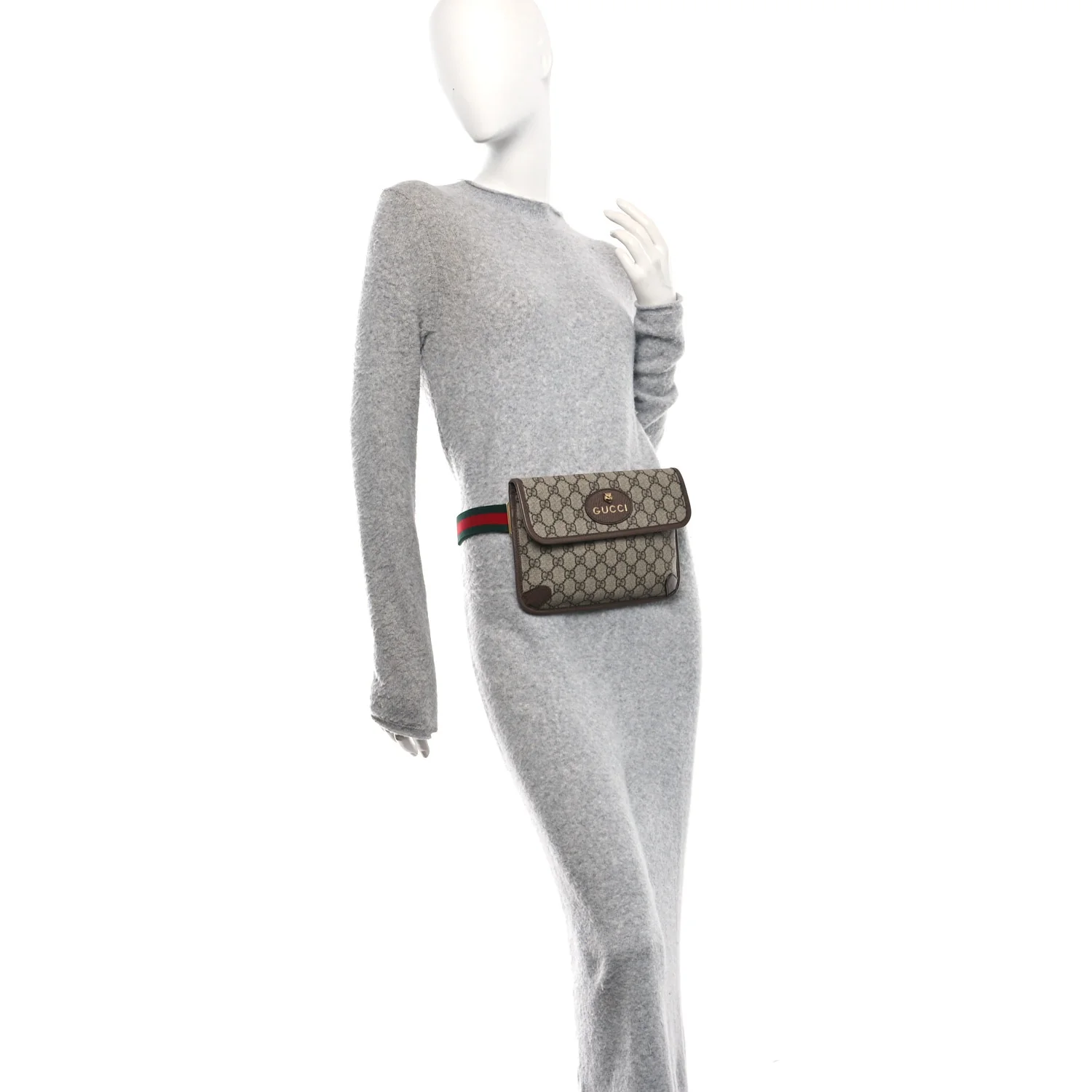 GG Supreme Monogram Neo Vintage Web Belt Bag Brown - Image 2