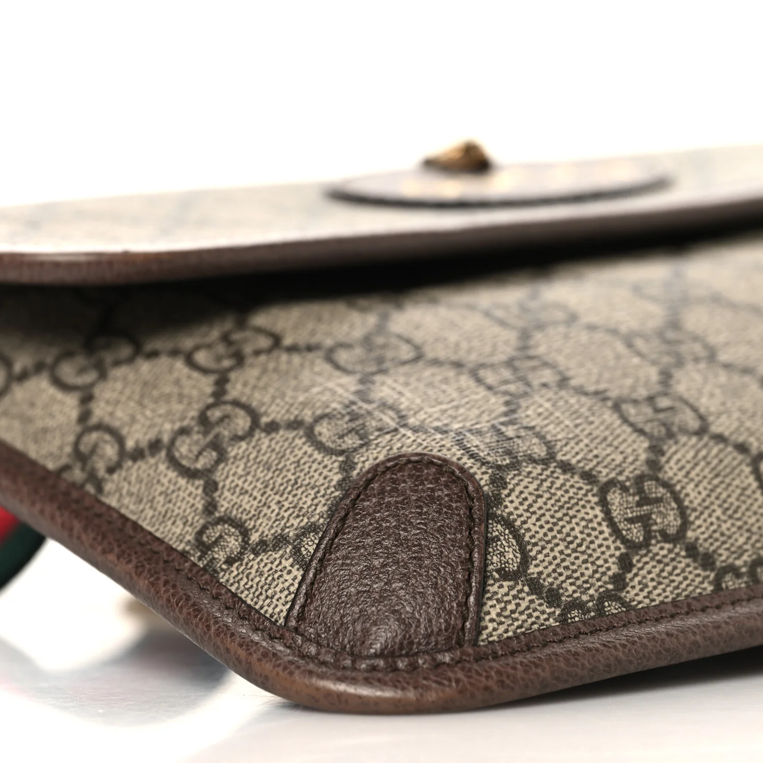 GG Supreme Monogram Neo Vintage Web Belt Bag Brown - Image 9