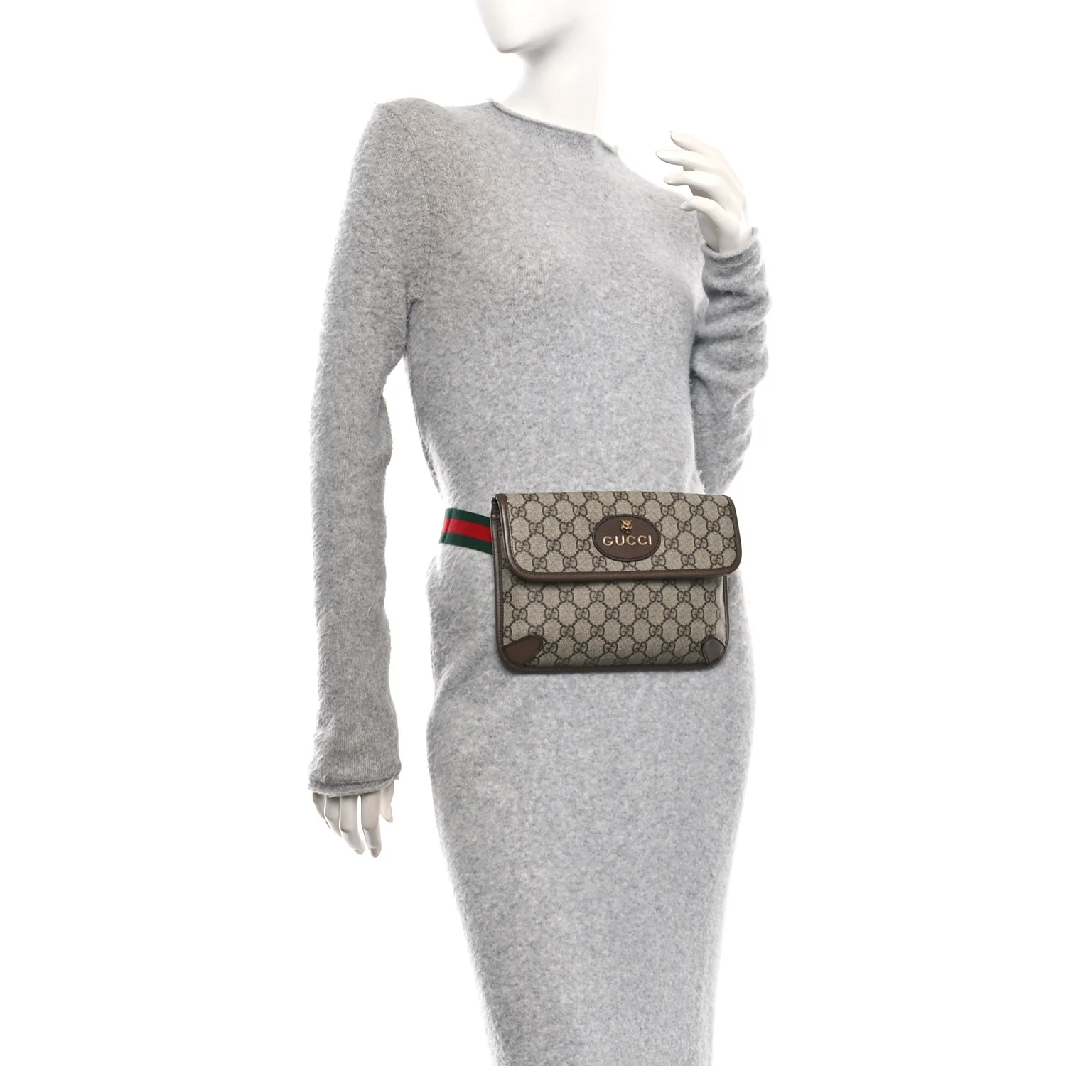 GG Supreme Monogram Neo Vintage Web Belt Bag Brown - Image 2