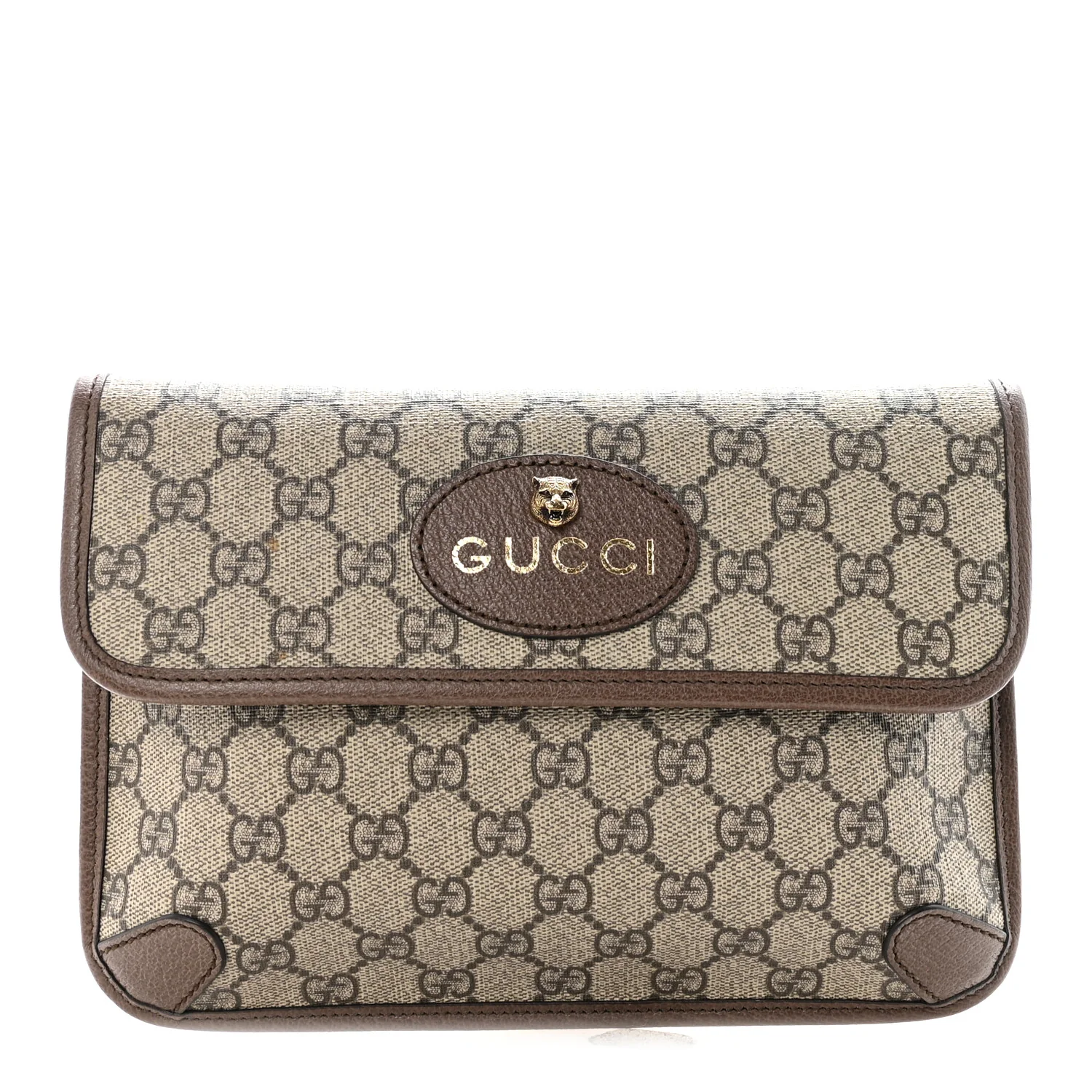 GG Supreme Monogram Neo Vintage Web Belt Bag Brown