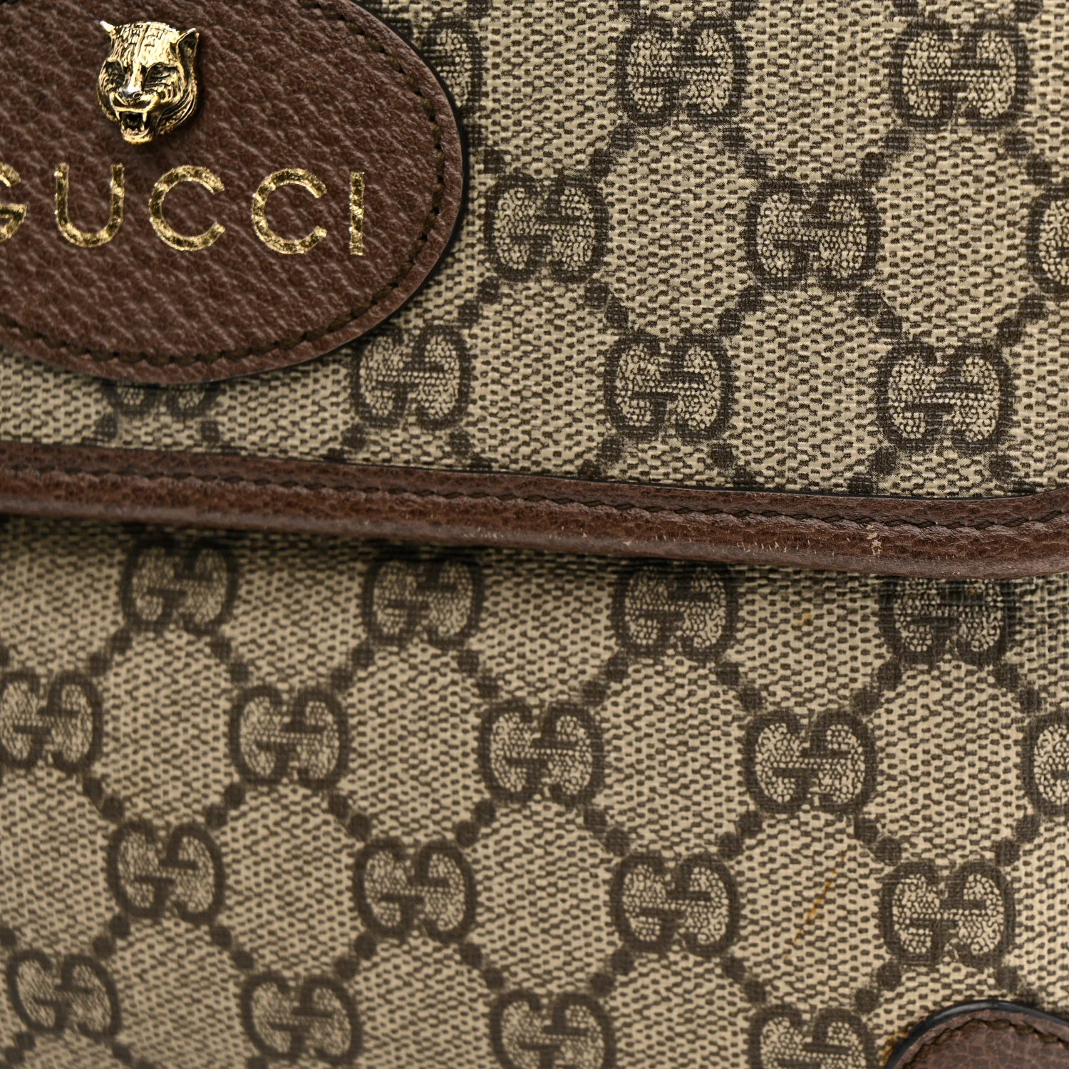 GG Supreme Monogram Neo Vintage Web Belt Bag Brown - Image 12