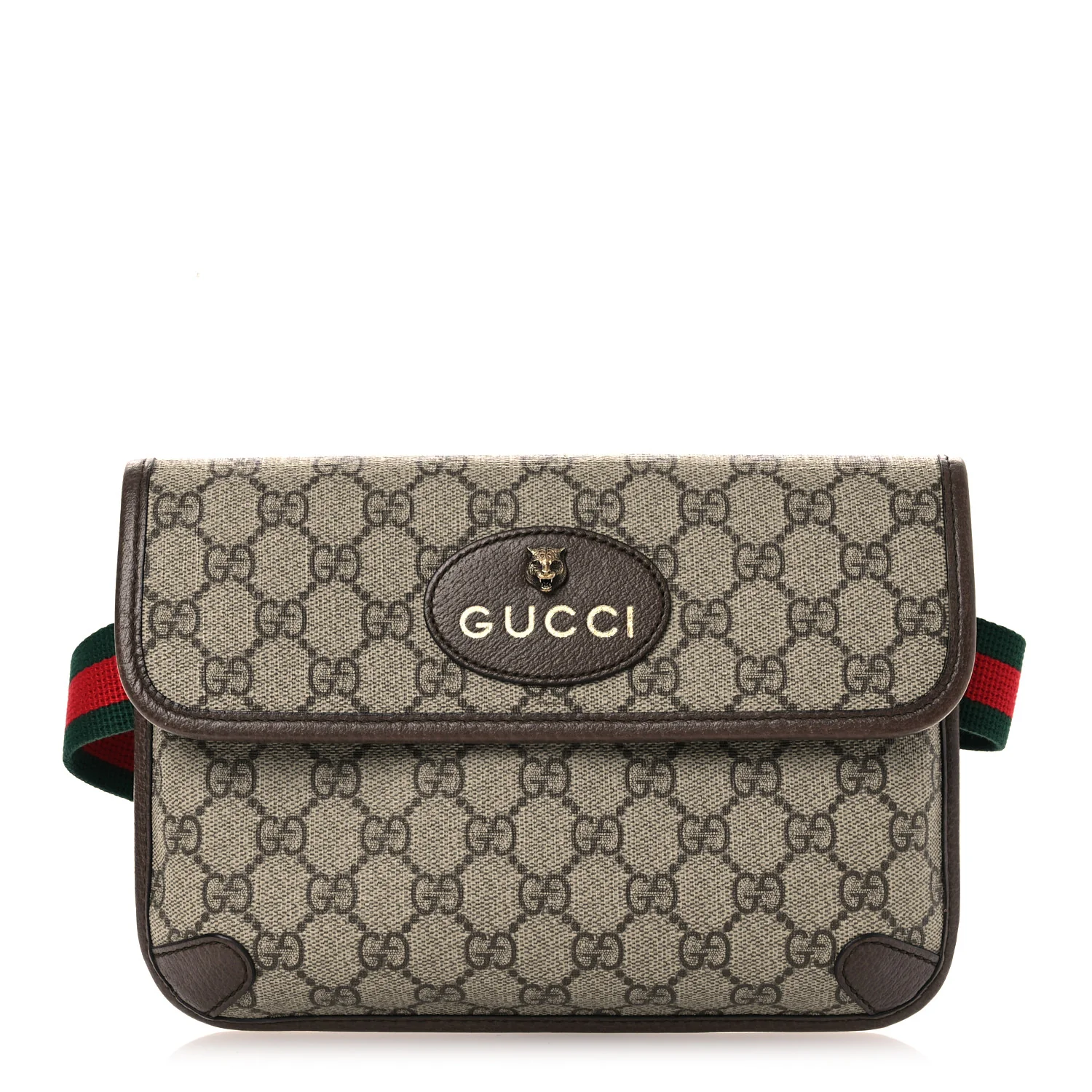 GG Supreme Monogram Neo Vintage Web Belt Bag Brown