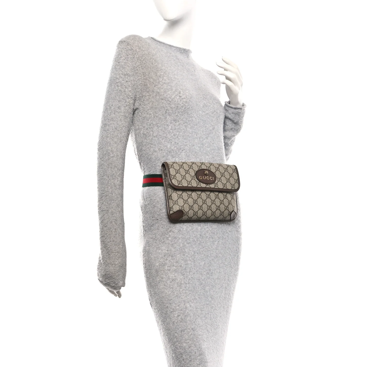 GG Supreme Monogram Neo Vintage Web Belt Bag Brown - Image 2