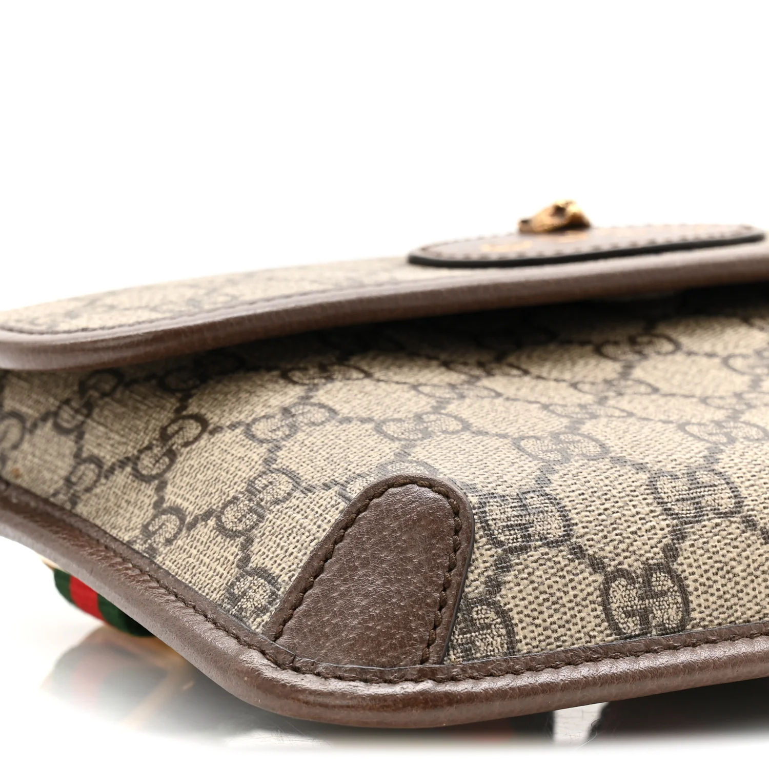 GG Supreme Monogram Neo Vintage Web Belt Bag Brown - Image 9