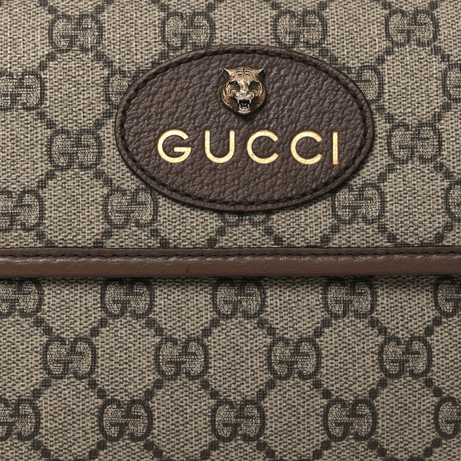GG Supreme Monogram Neo Vintage Web Belt Bag Brown - Image 8