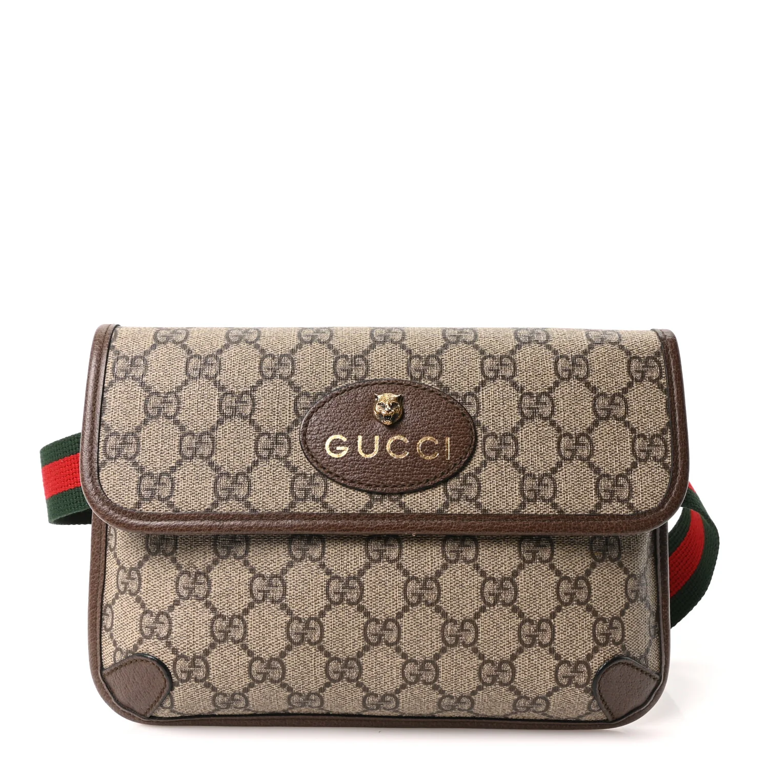 GG Supreme Monogram Neo Vintage Web Belt Bag Brown