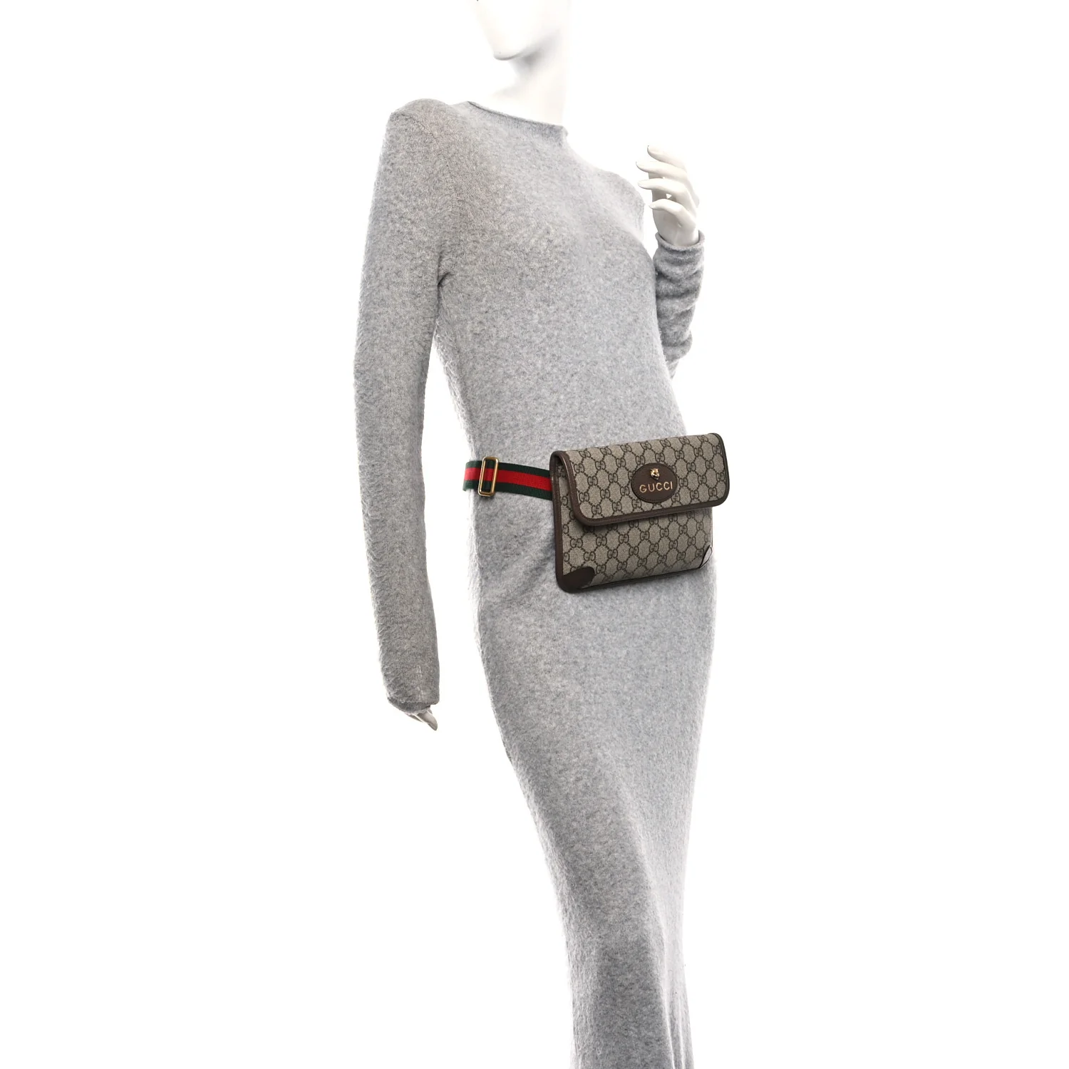 GG Supreme Monogram Neo Vintage Web Belt Bag Brown - Image 2