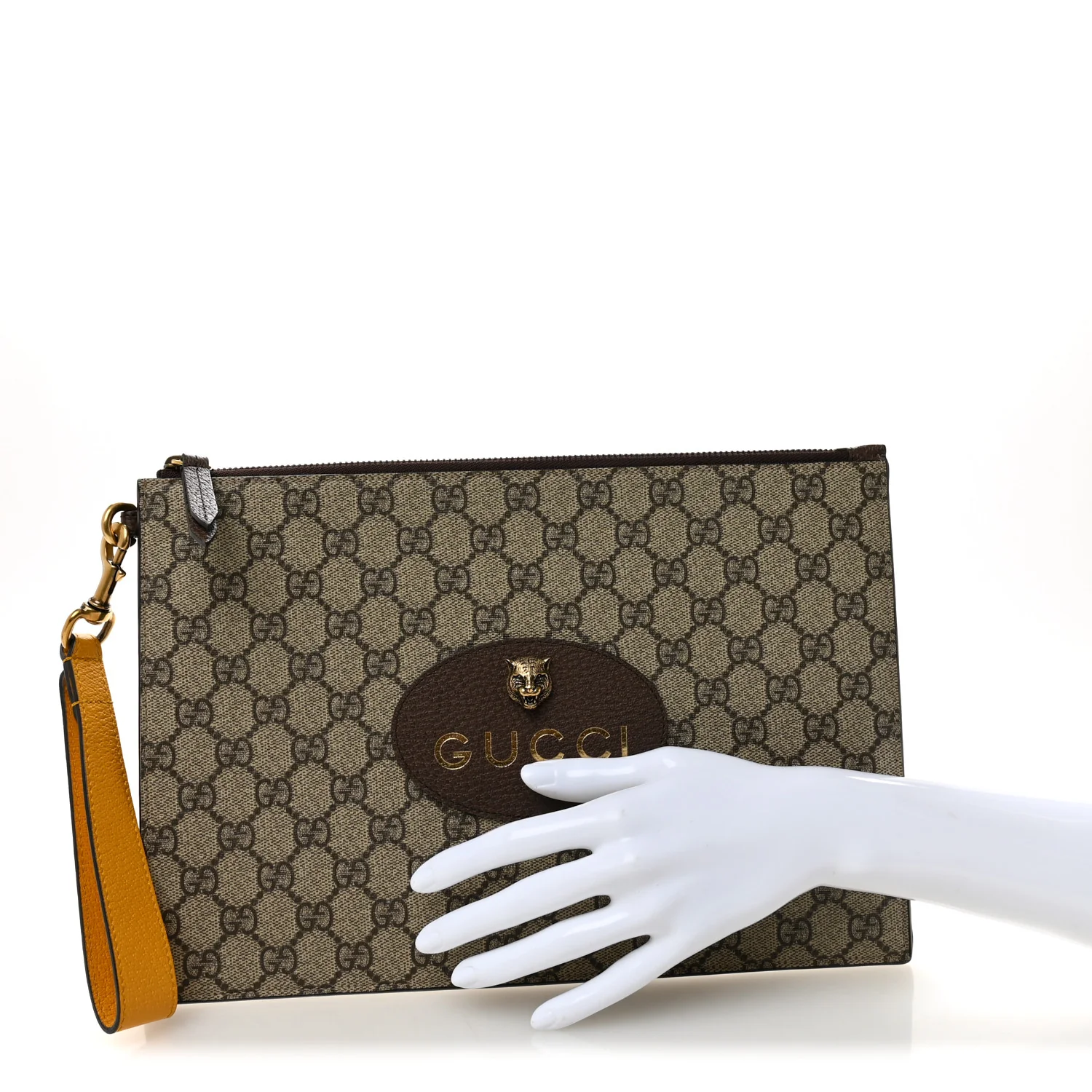 GG Supreme Monogram Neo Vintage Zip Wristlet Pouch Beige New Acero Crop - Image 2