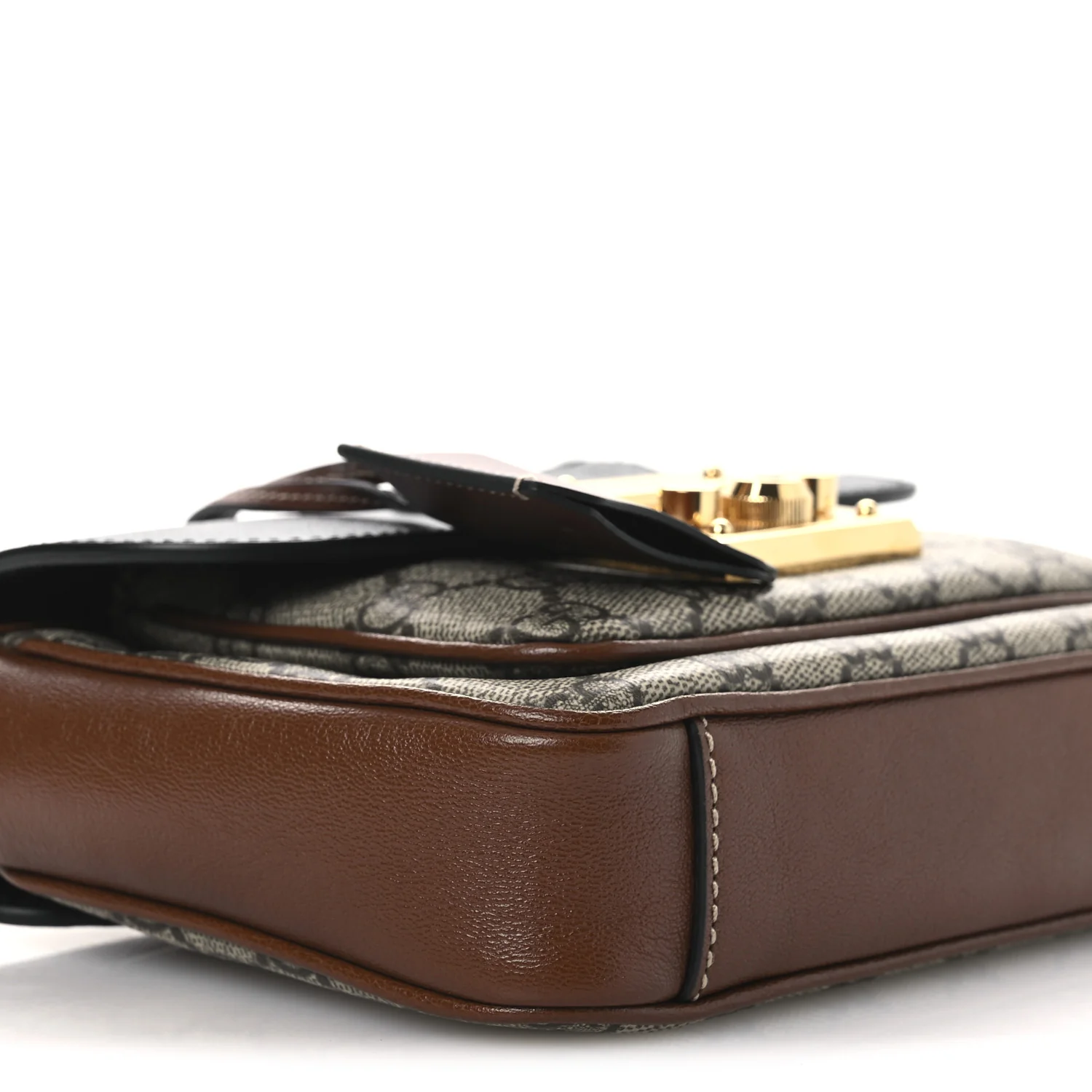 GG Supreme Monogram New Sakai Lux Calfskin Mini Padlock Flap Pocket Shoulder Bag Beige Ebony Black Cuir - Image 9