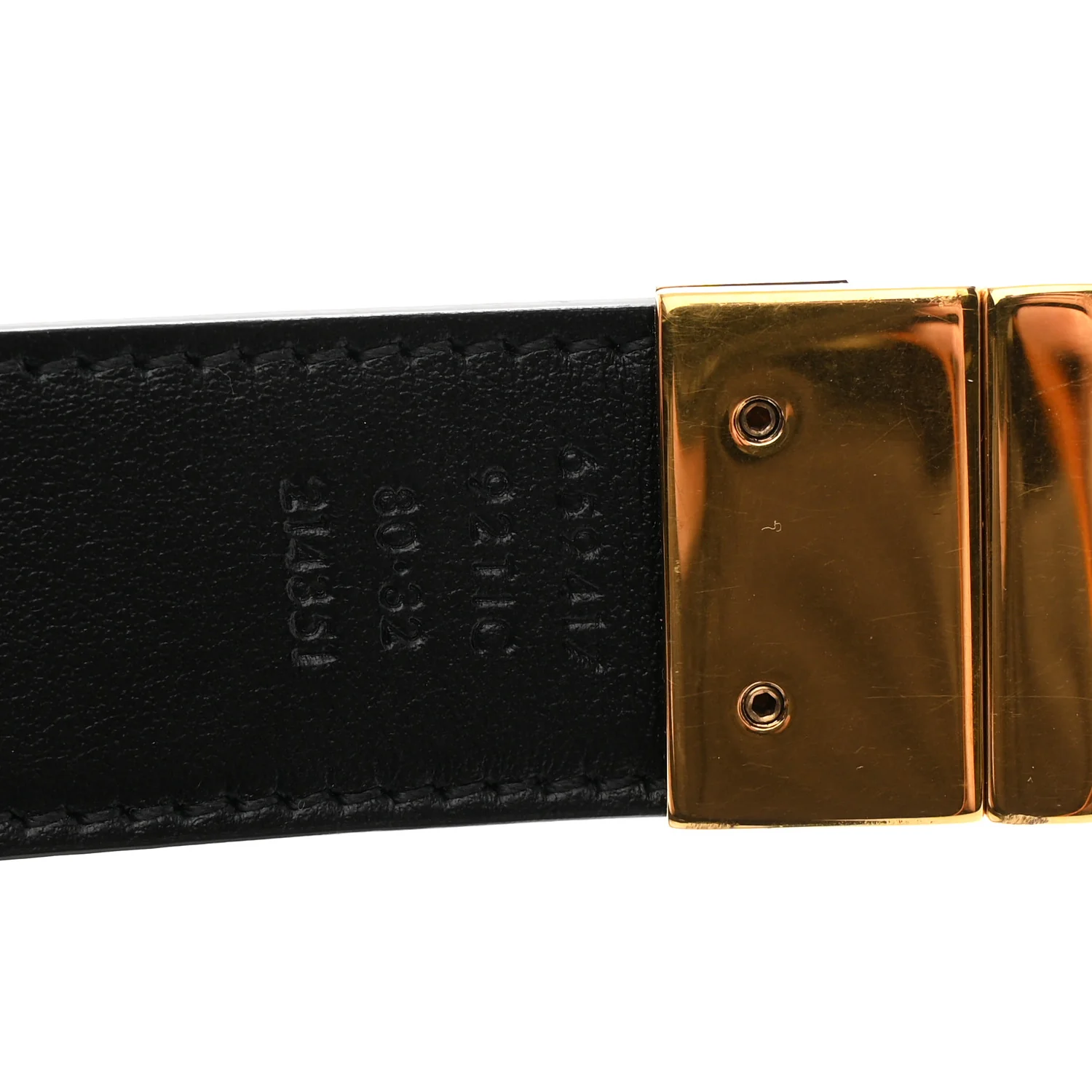 GG Supreme Monogram Plutone Calfskin Double G Reversible 30mm Belt 80 32 Beige Ebony Black - Image 3