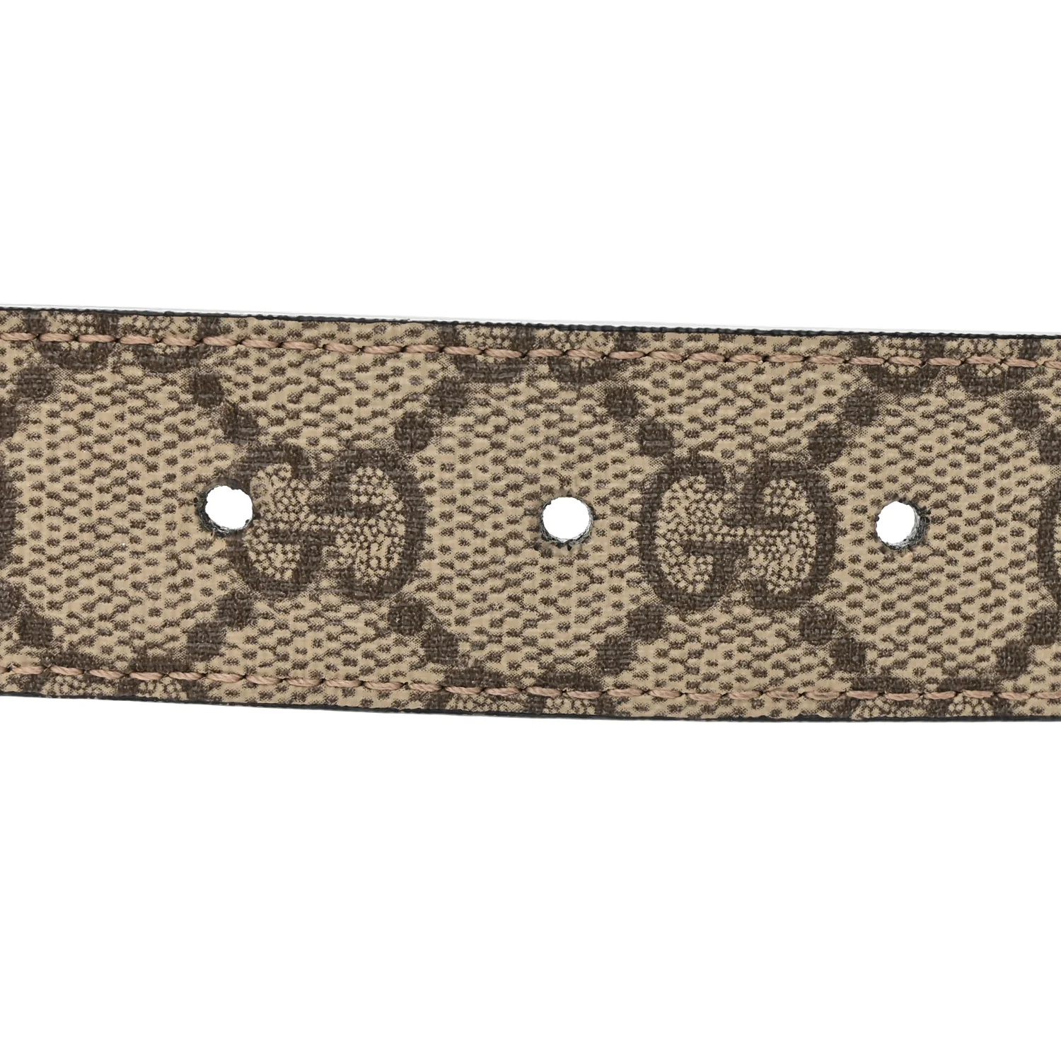 GG Supreme Monogram Plutone Calfskin Double G Reversible 30mm Belt 80 32 Beige Ebony Black - Image 4